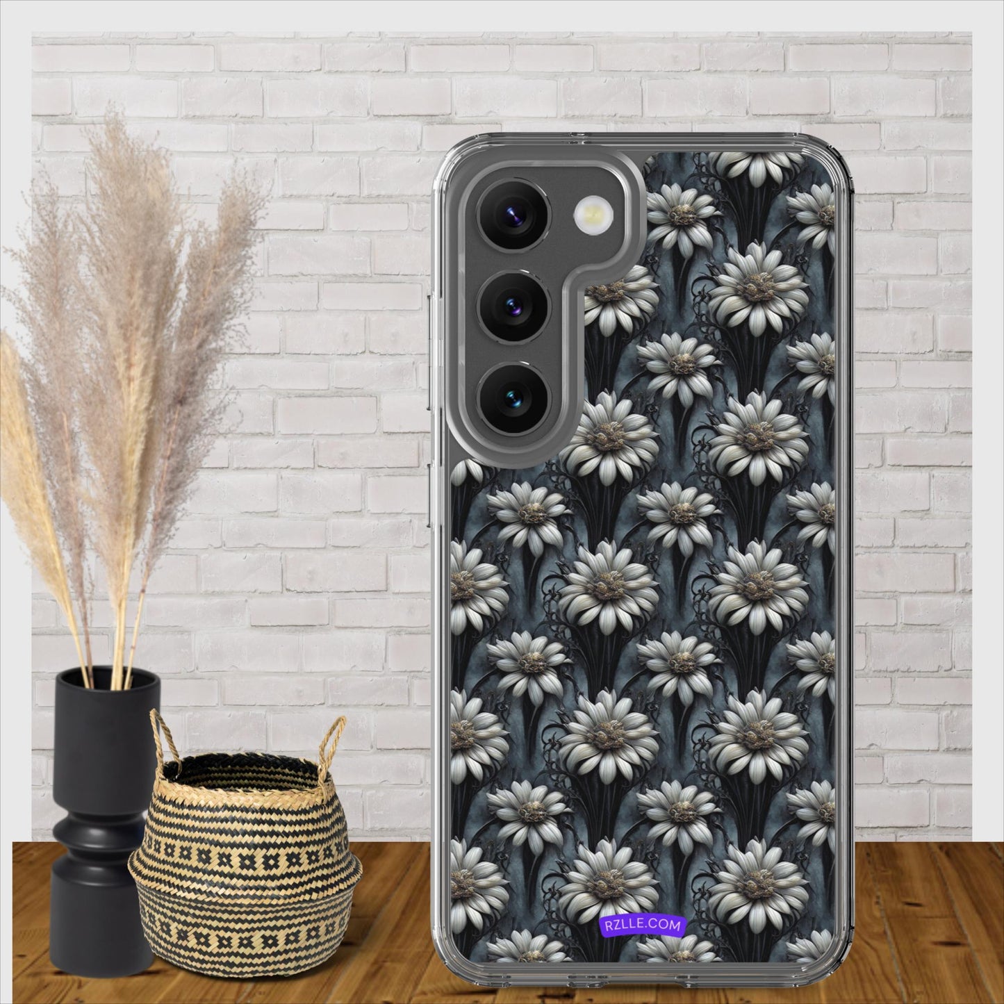 Gothic Flowers Pattern Clear Case for Samsung®