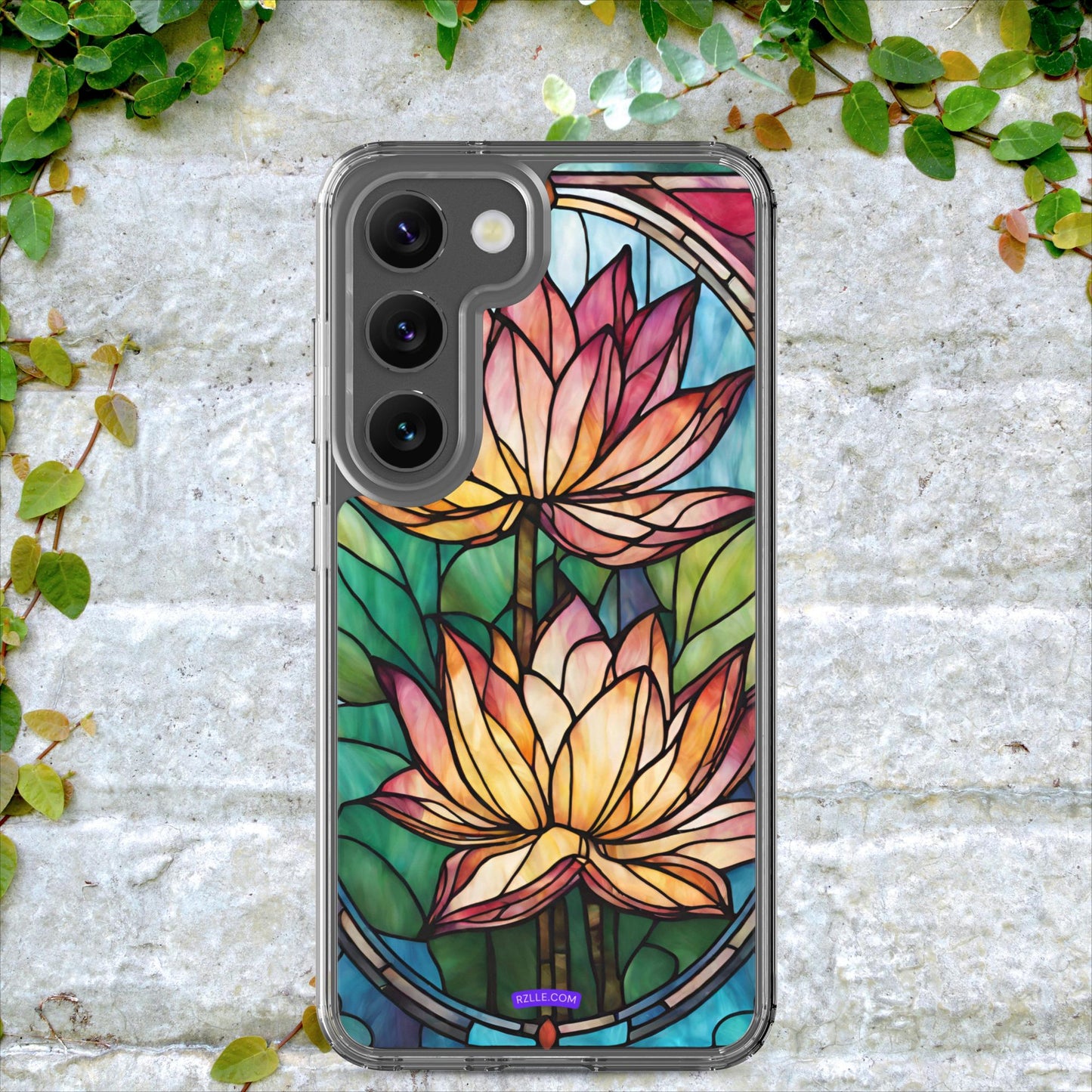 Pink Lotus Stained Glass Clear Case for Samsung®