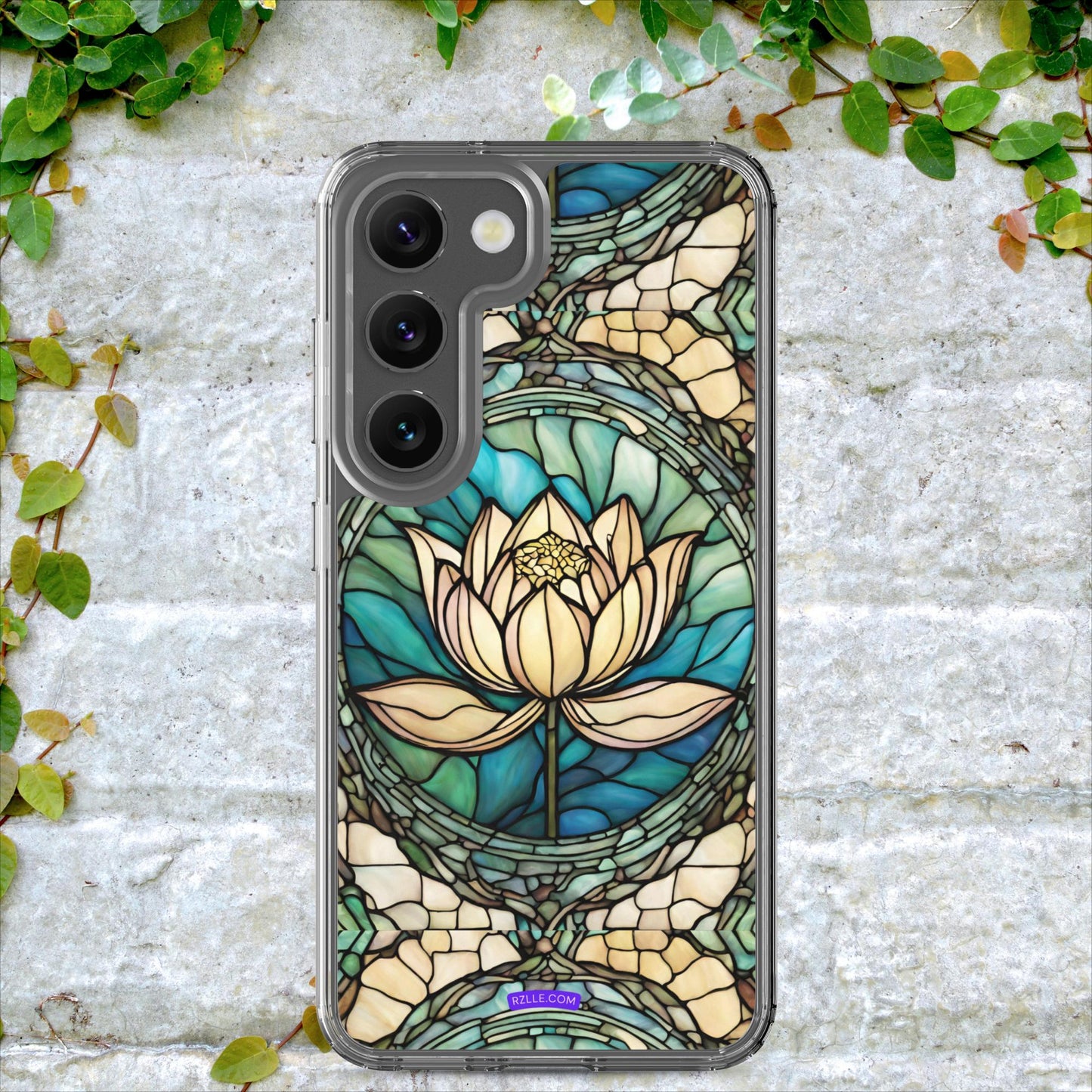 Beautiful Lotus Flower Stained Glass Clear Case for Samsung®