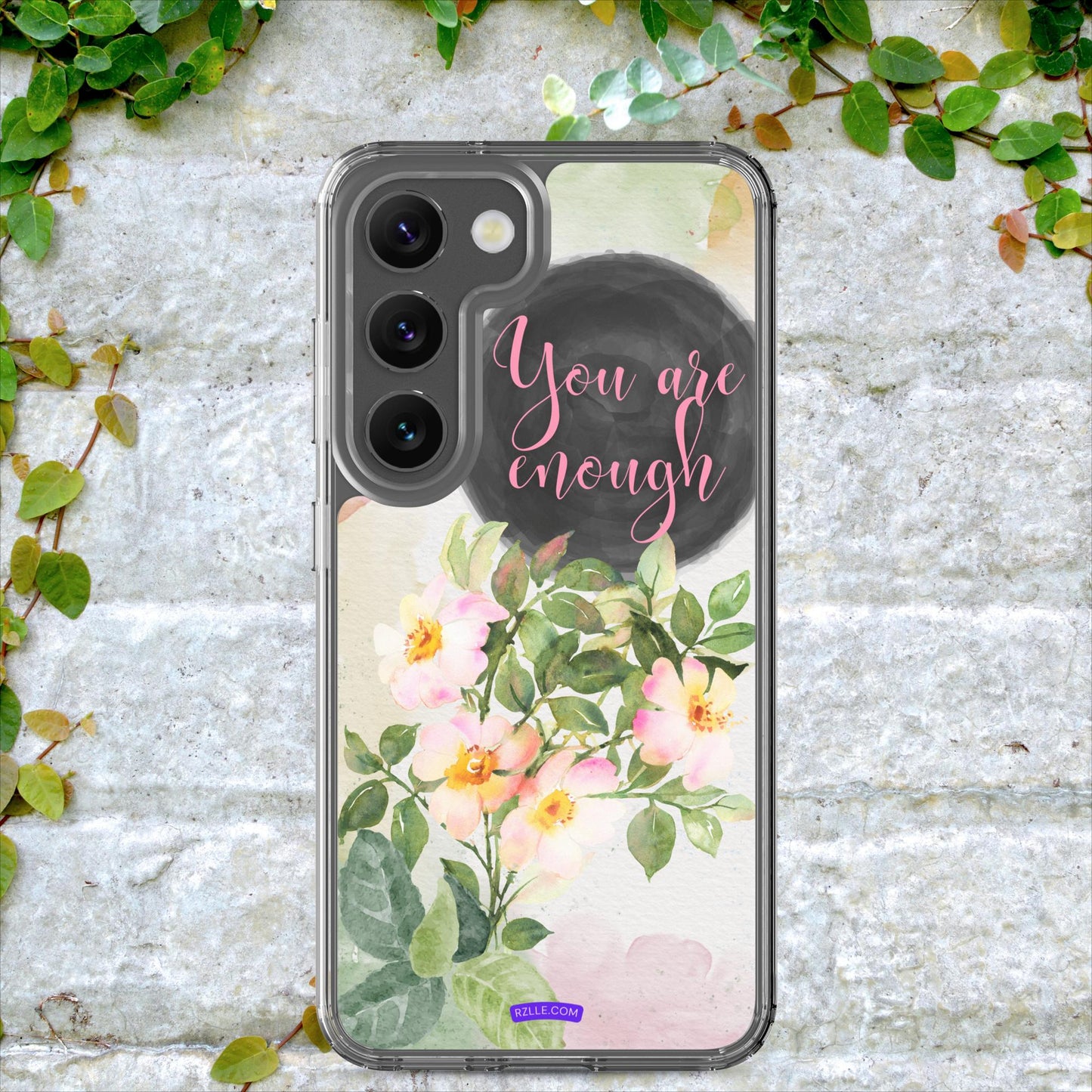 Flowers You Are Enough in Watercolor Clear Case for Samsung®