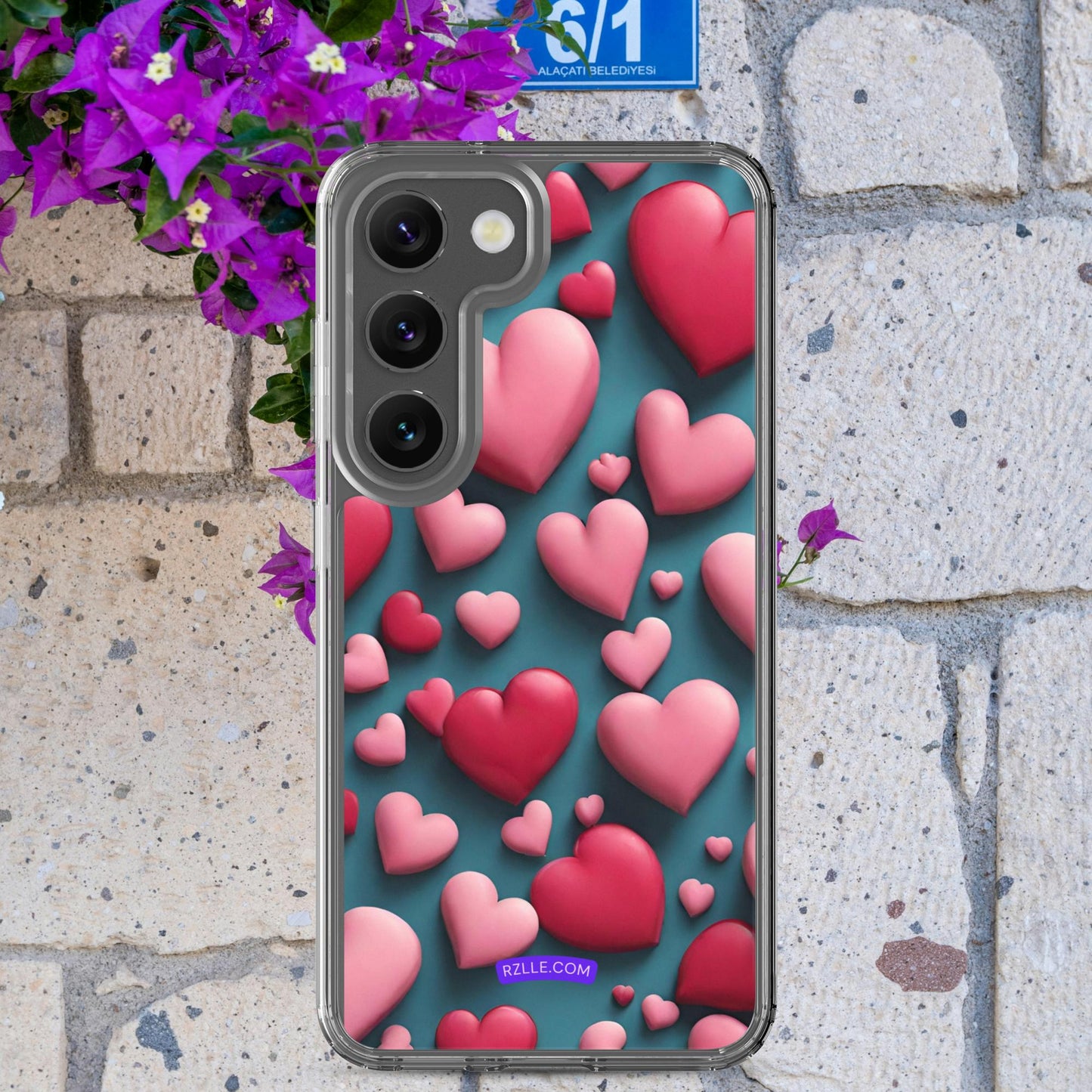 Clay Hearts Samsung® Galaxy Clear Phone Case