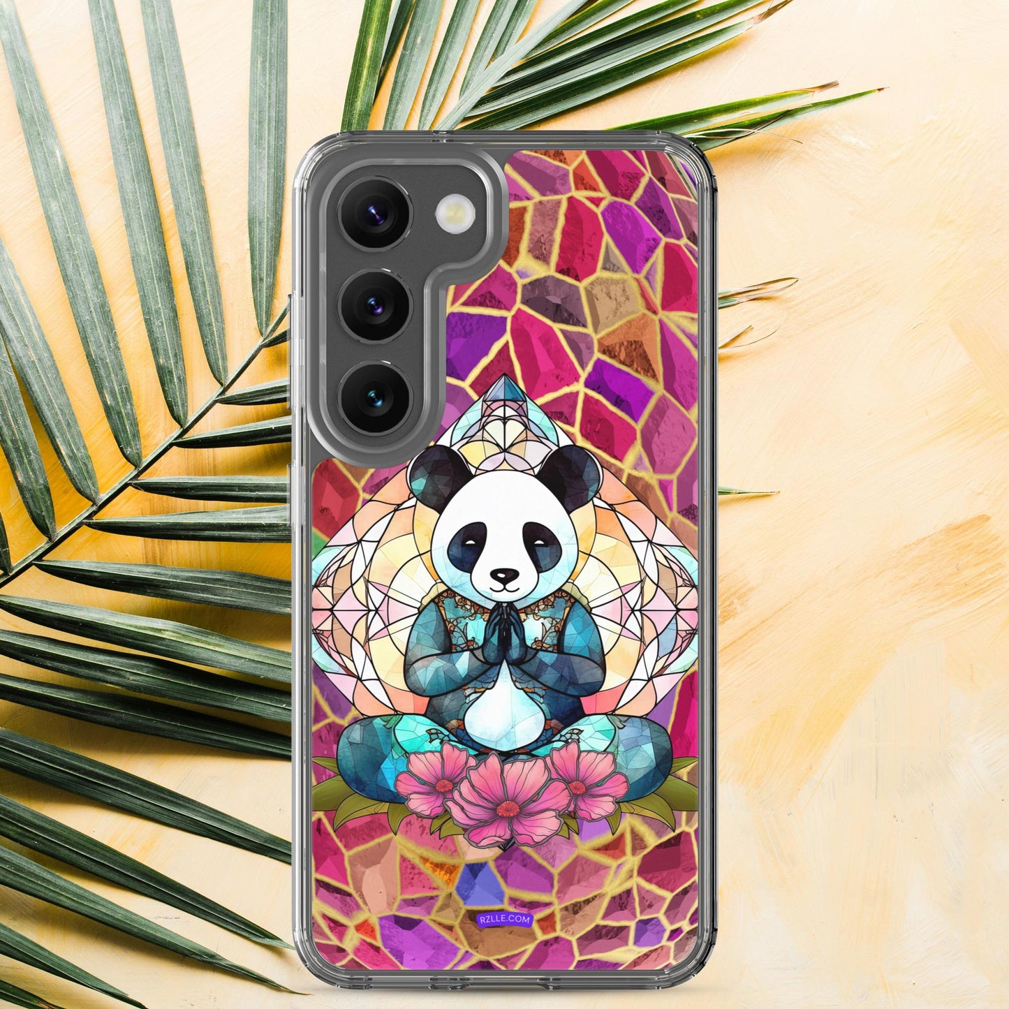 Panda Stained Glass Samsung® Galaxy Clear Phone Case