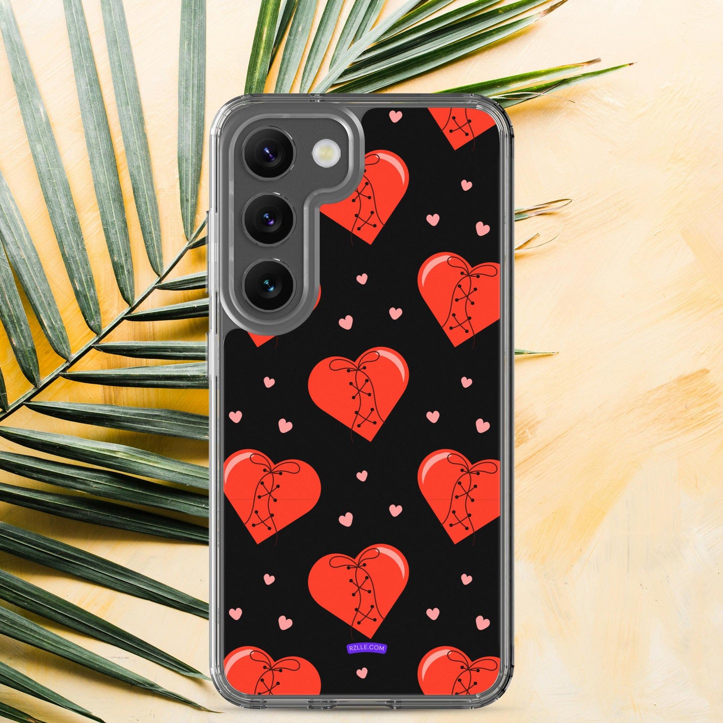 Stitched Hearts Samsung® Galaxy Clear Phone Case