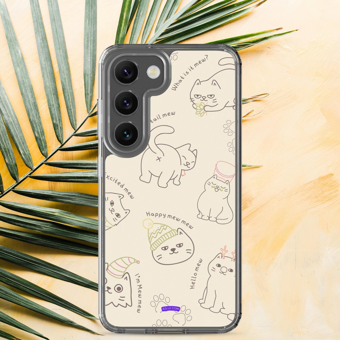 Cute Cat Doodles Samsung® Galaxy Clear Phone Case