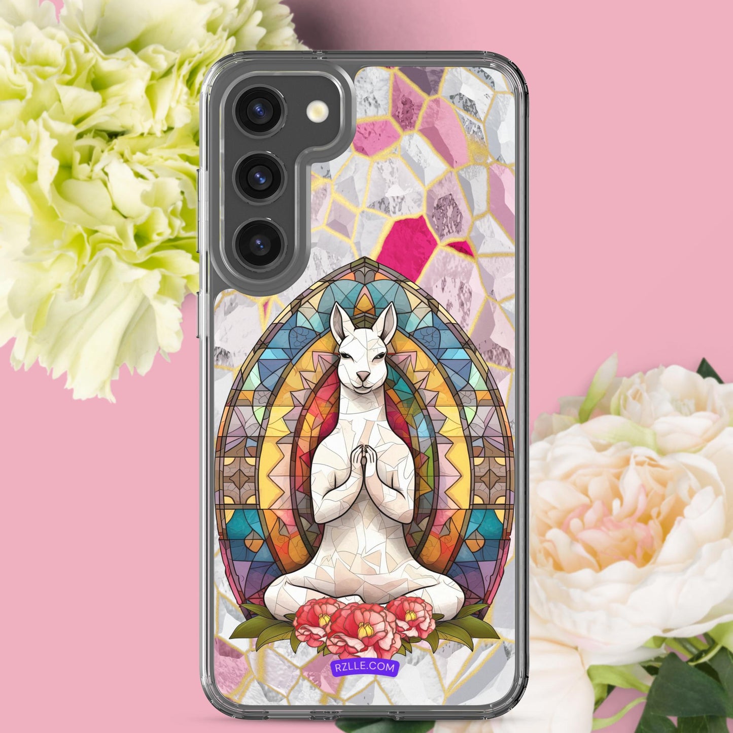 Kangaroo Stained Glass Samsung® Galaxy Clear Phone Case