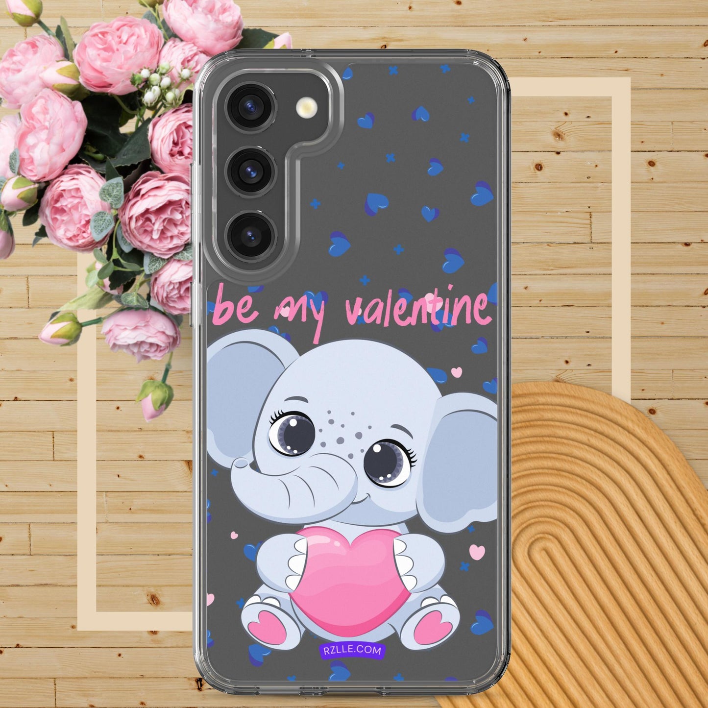 Cute Elephant Be My Valentine Samsung® Galaxy Clear Phone Case