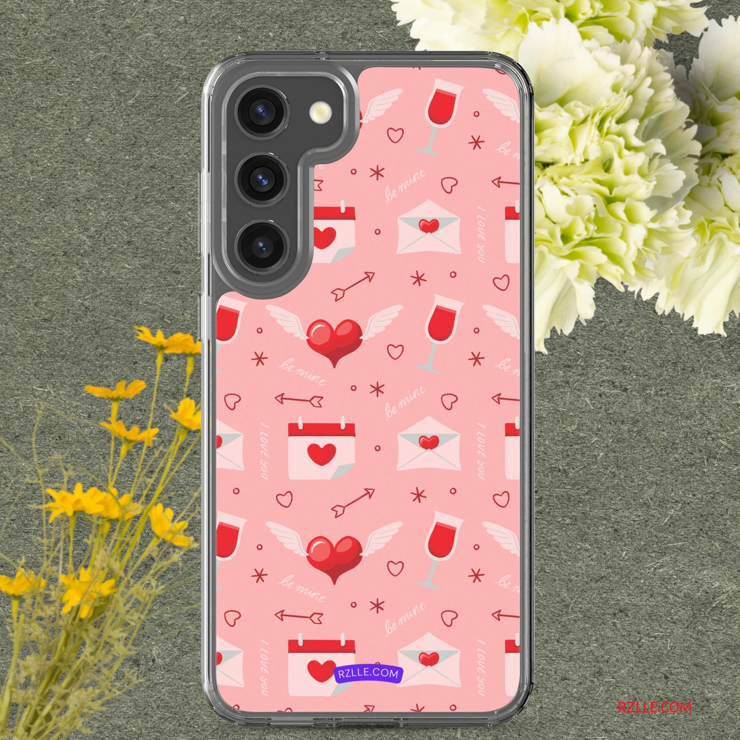 Red Flying Hearts Samsung® Galaxy Clear Phone Case