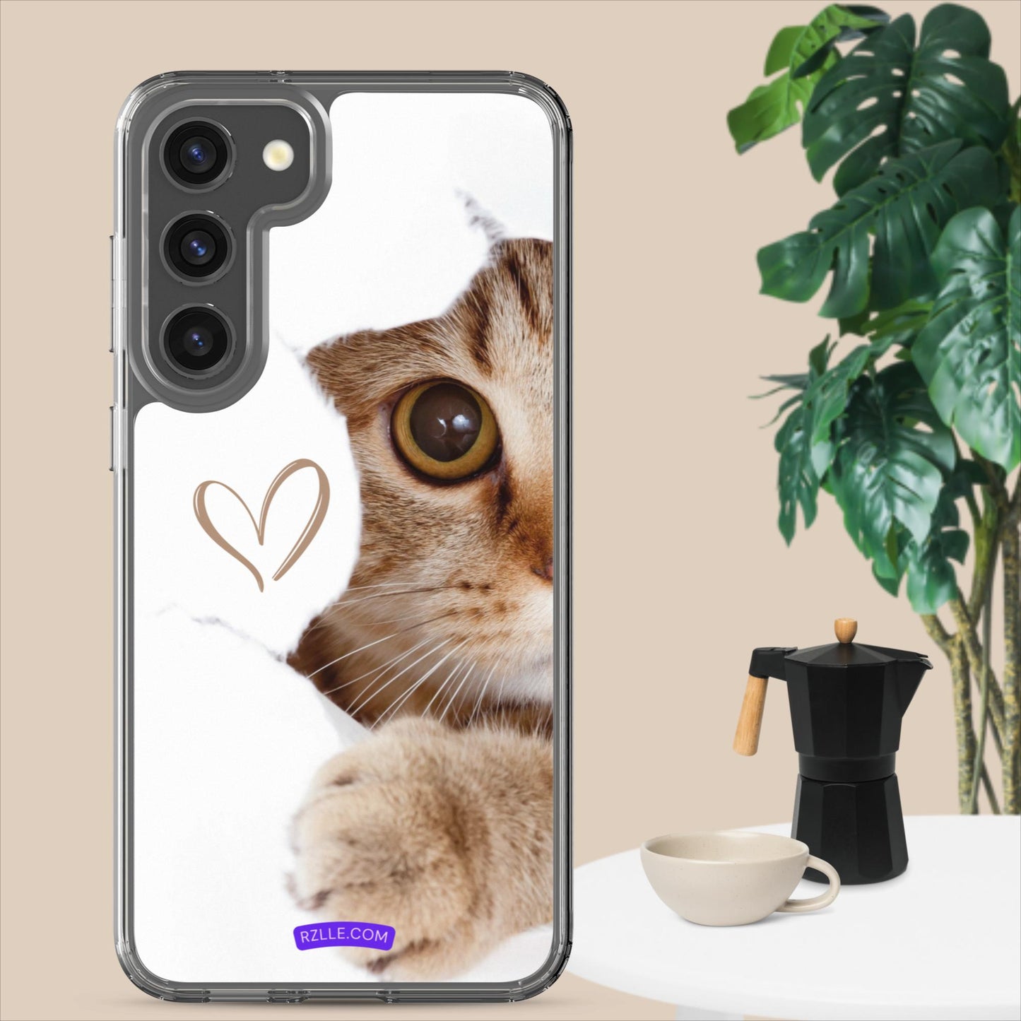 Cute Cat Peeking Clear Case for Samsung®