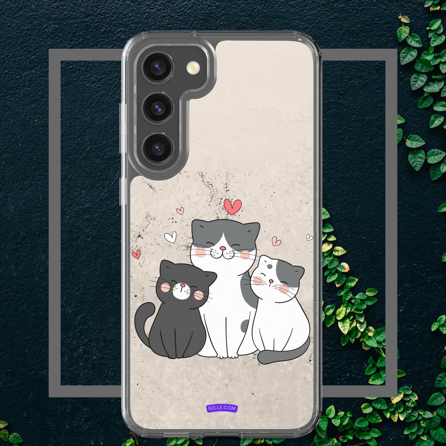 Cute Trio Cats Clear Case for Samsung Galaxy Phones