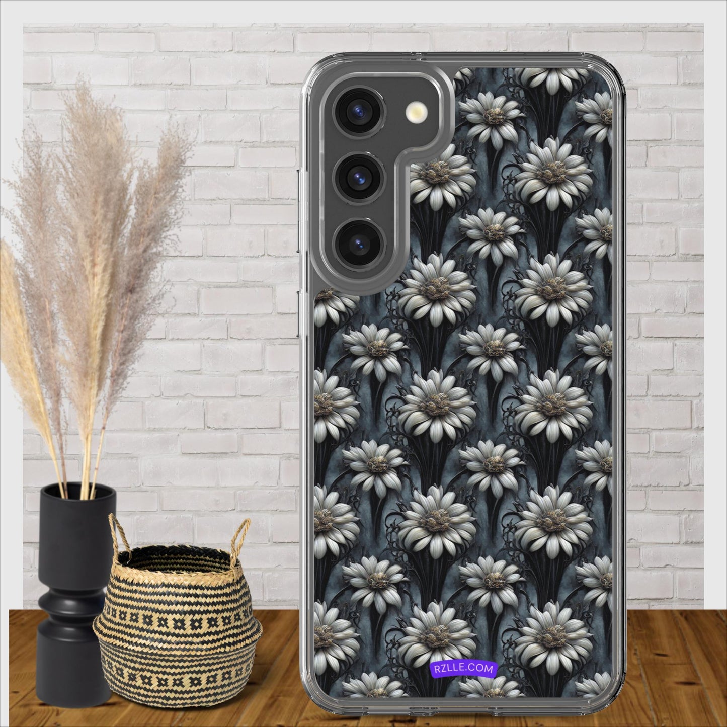 Gothic Flowers Pattern Clear Case for Samsung®