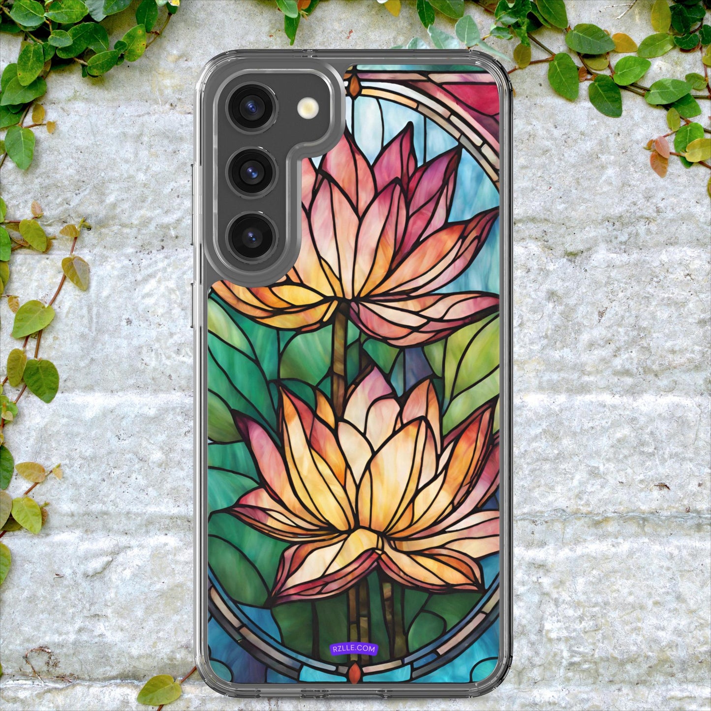 Pink Lotus Stained Glass Clear Case for Samsung®