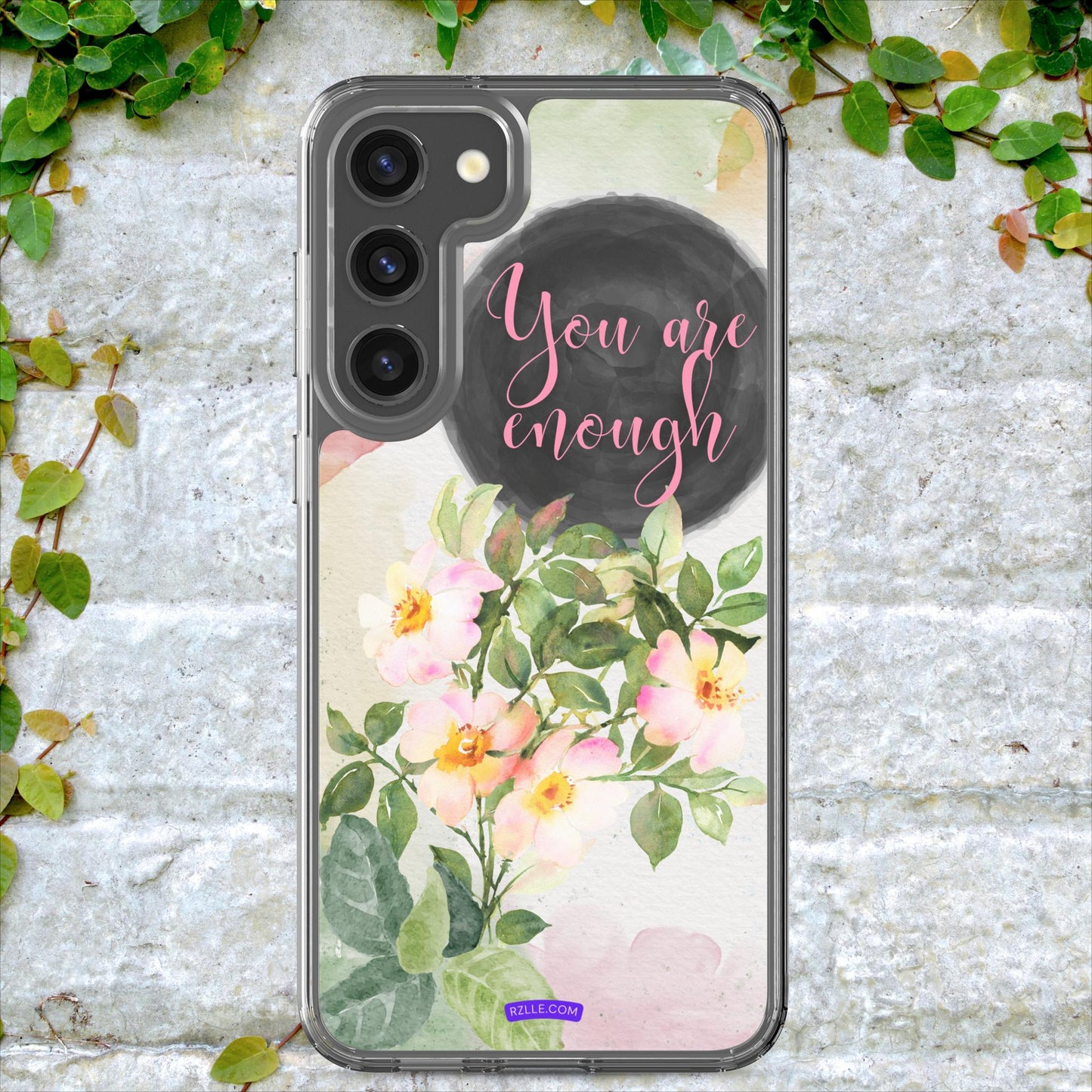 Flowers You Are Enough in Watercolor Clear Case for Samsung®