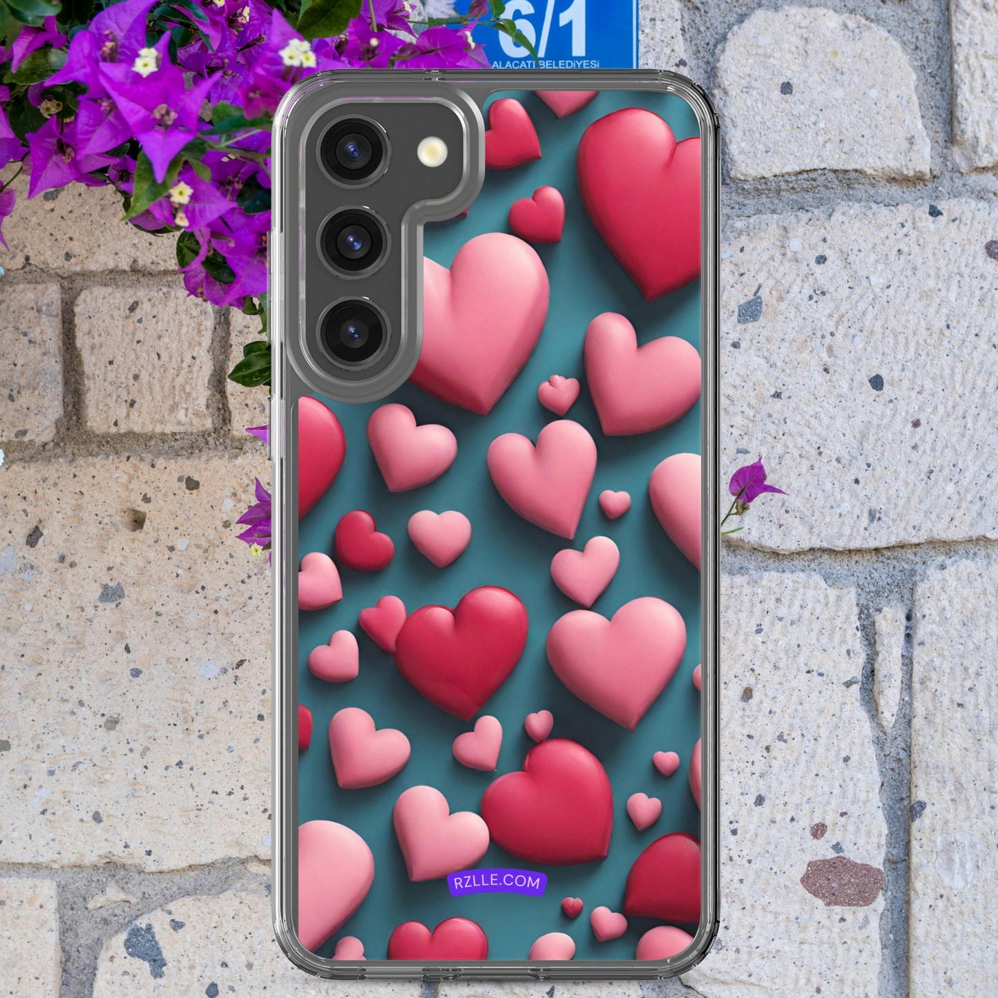 Clay Hearts Samsung® Galaxy Clear Phone Case