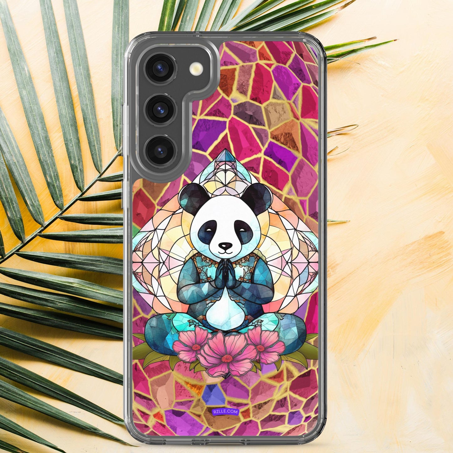 Panda Stained Glass Samsung® Galaxy Clear Phone Case