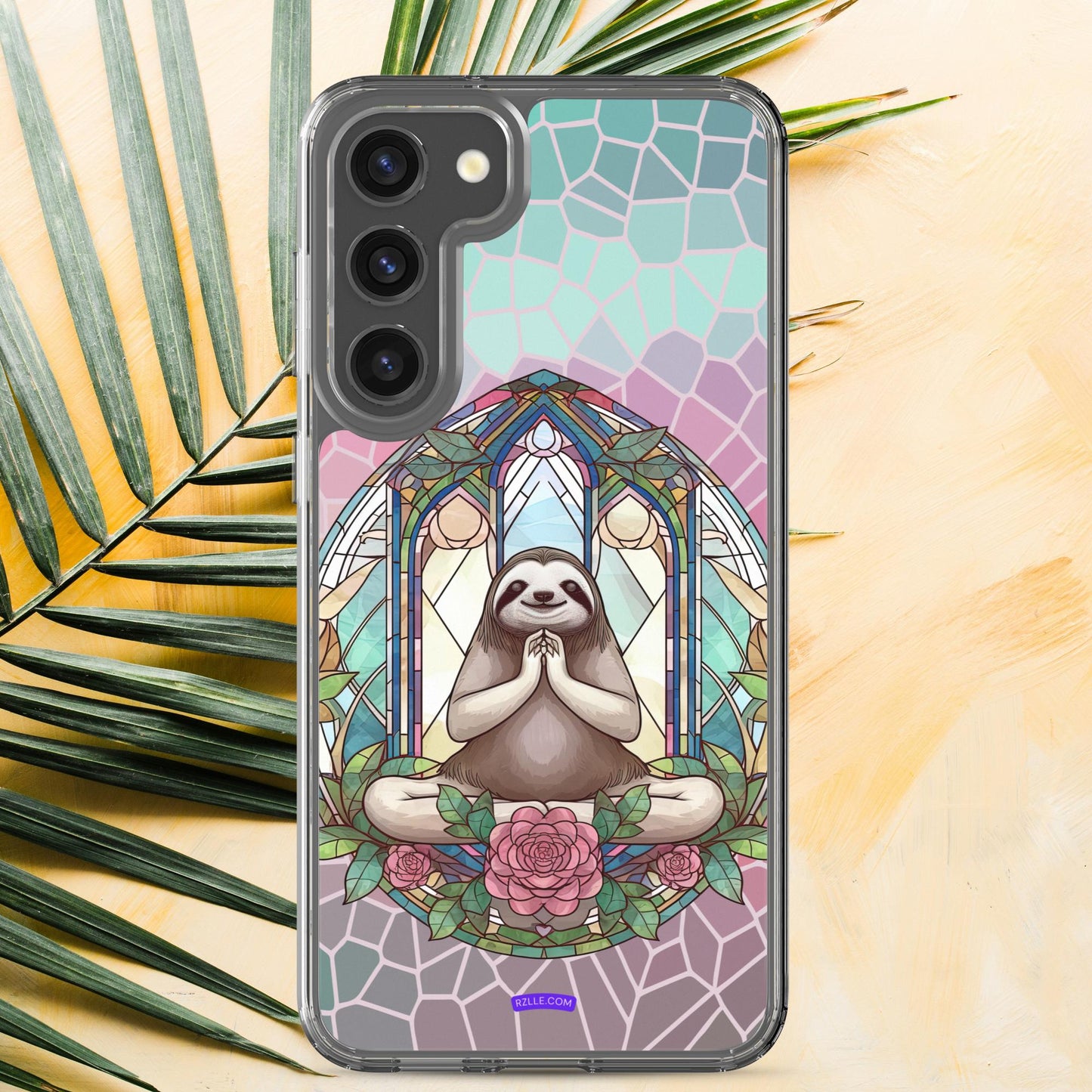 Sloth Stained Glass Samsung® Galaxy Clear Phone Case