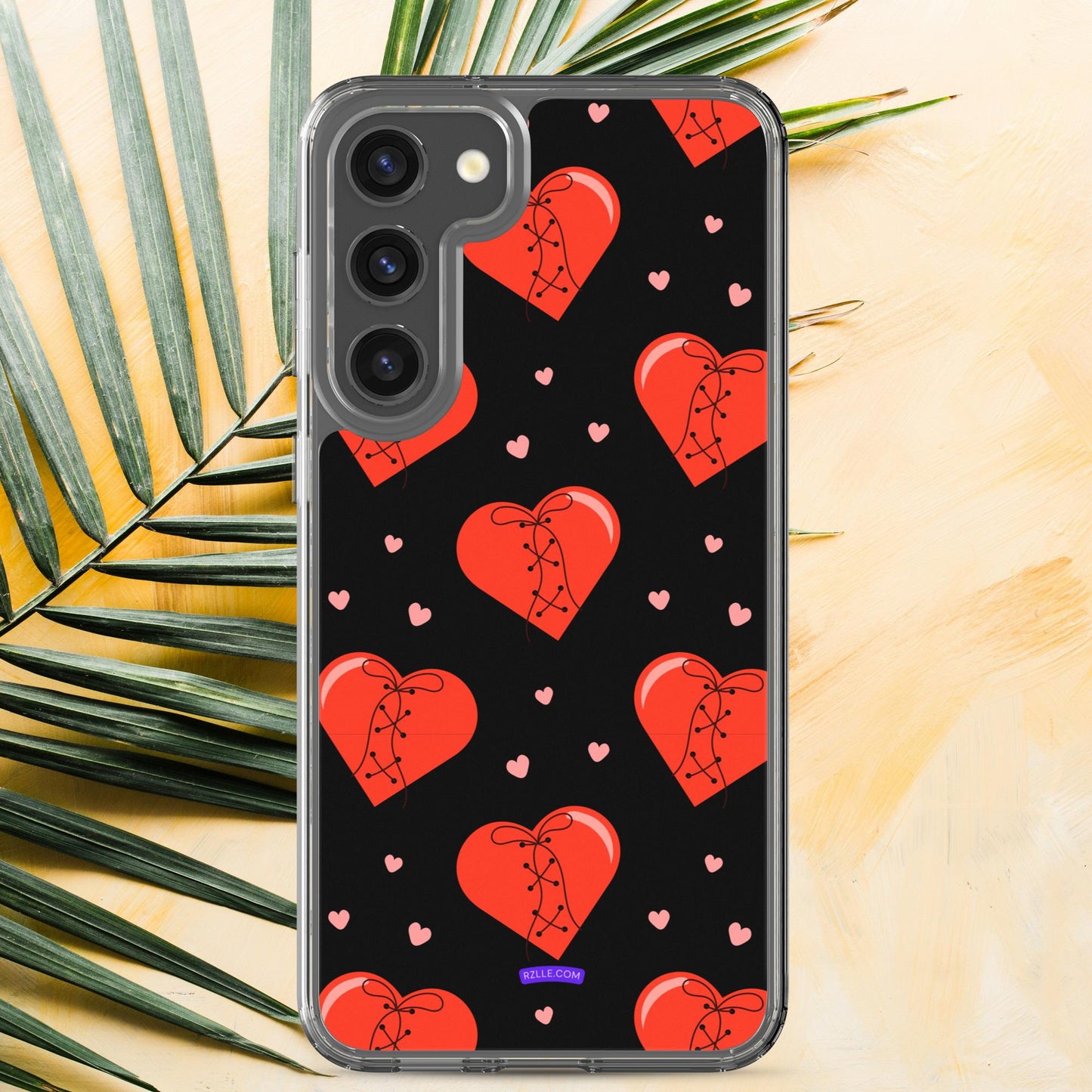 Stitched Hearts Samsung® Galaxy Clear Phone Case