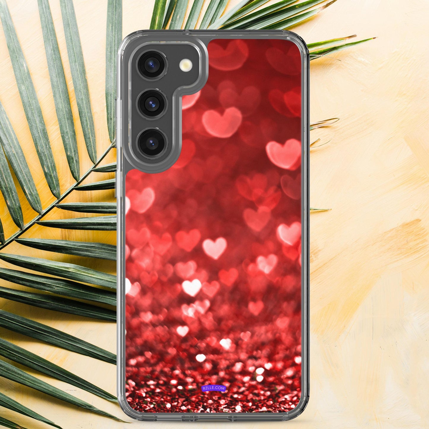 Dreamy Glitter Hearts Samsung® Galaxy Clear Phone Case