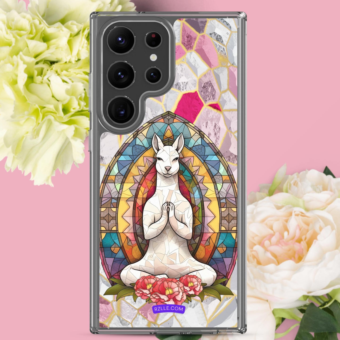 Kangaroo Stained Glass Samsung® Galaxy Clear Phone Case