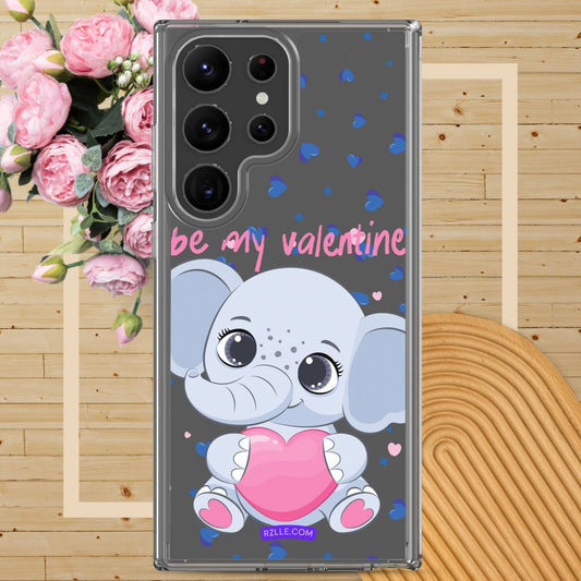 Cute Elephant Be My Valentine Samsung® Galaxy Clear Phone Case