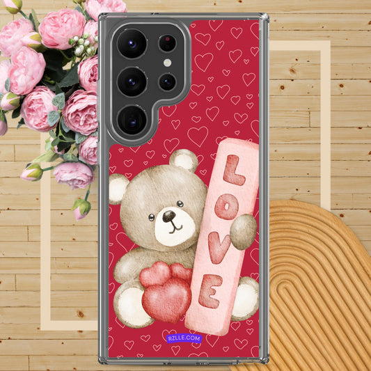 Bear Love & Hearts Samsung® Galaxy Clear Phone Case