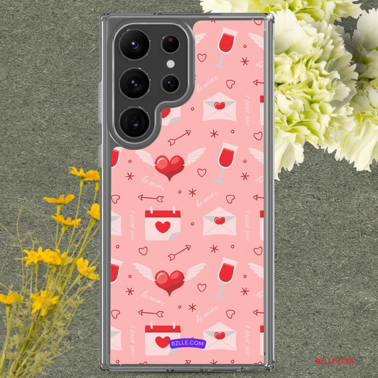 Red Flying Hearts Samsung® Galaxy Clear Phone Case