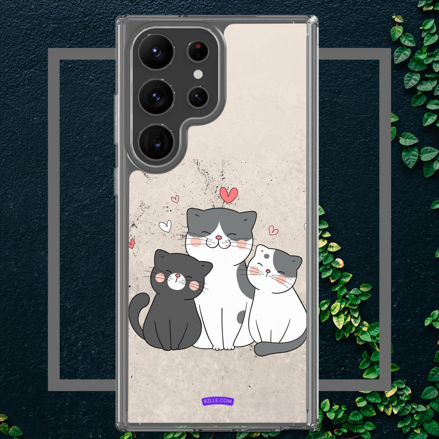 Cute Trio Cats Clear Case for Samsung Galaxy Phones