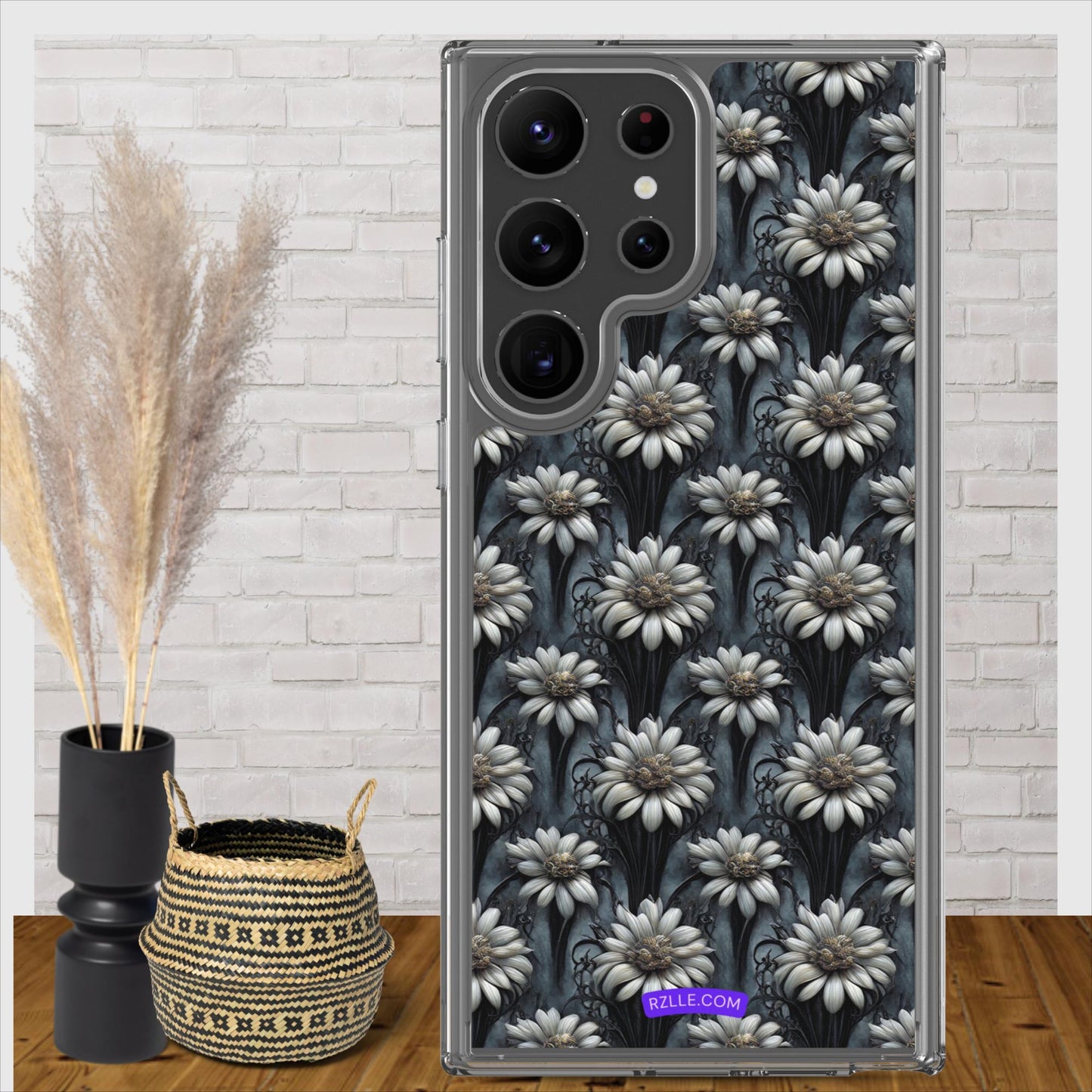 Gothic Flowers Pattern Clear Case for Samsung®