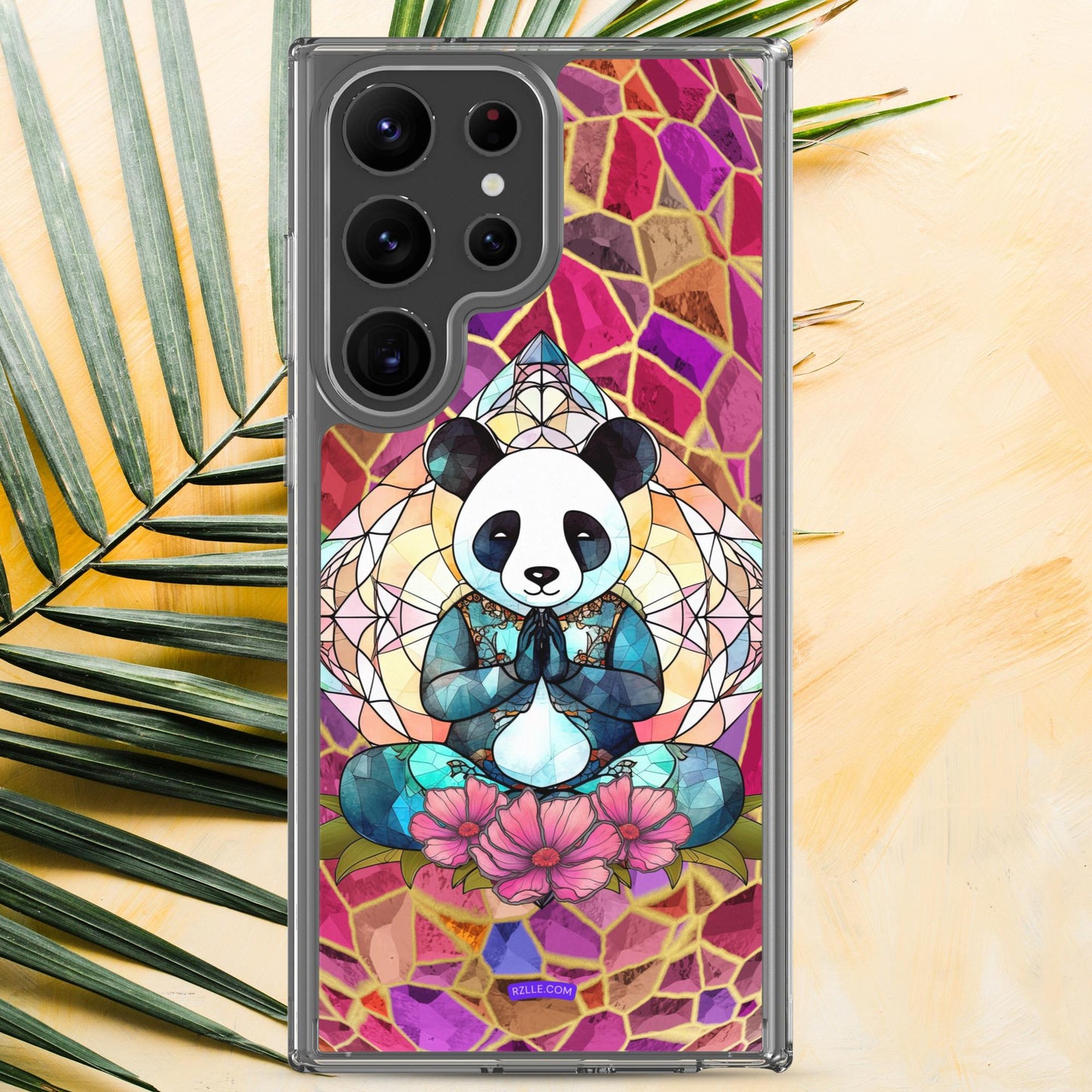 Panda Stained Glass Samsung® Galaxy Clear Phone Case