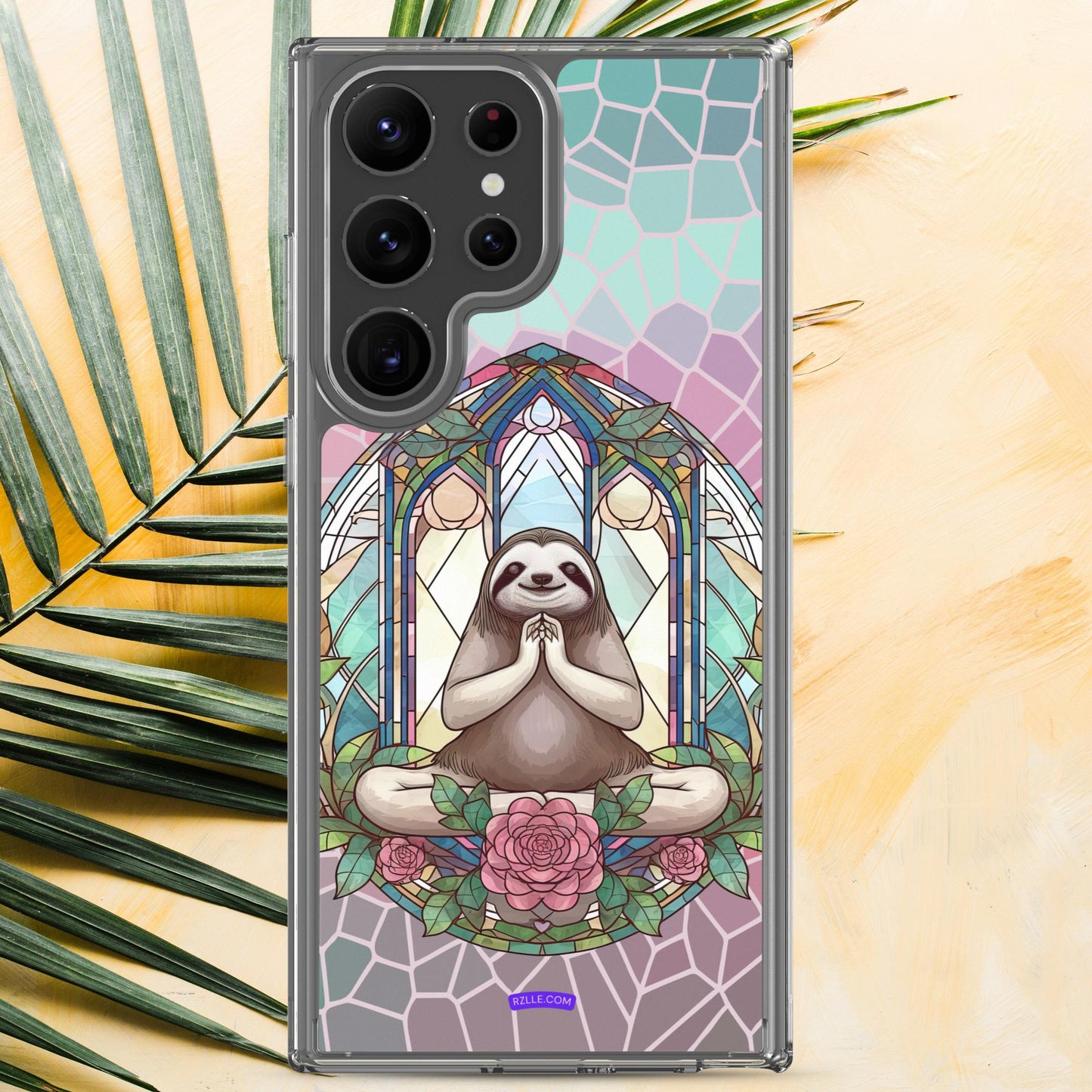 Sloth Stained Glass Samsung® Galaxy Clear Phone Case