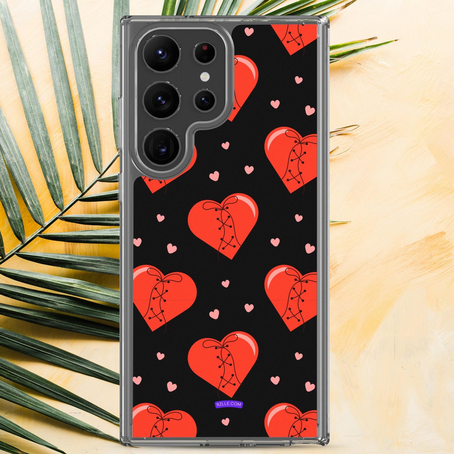 Stitched Hearts Samsung® Galaxy Clear Phone Case