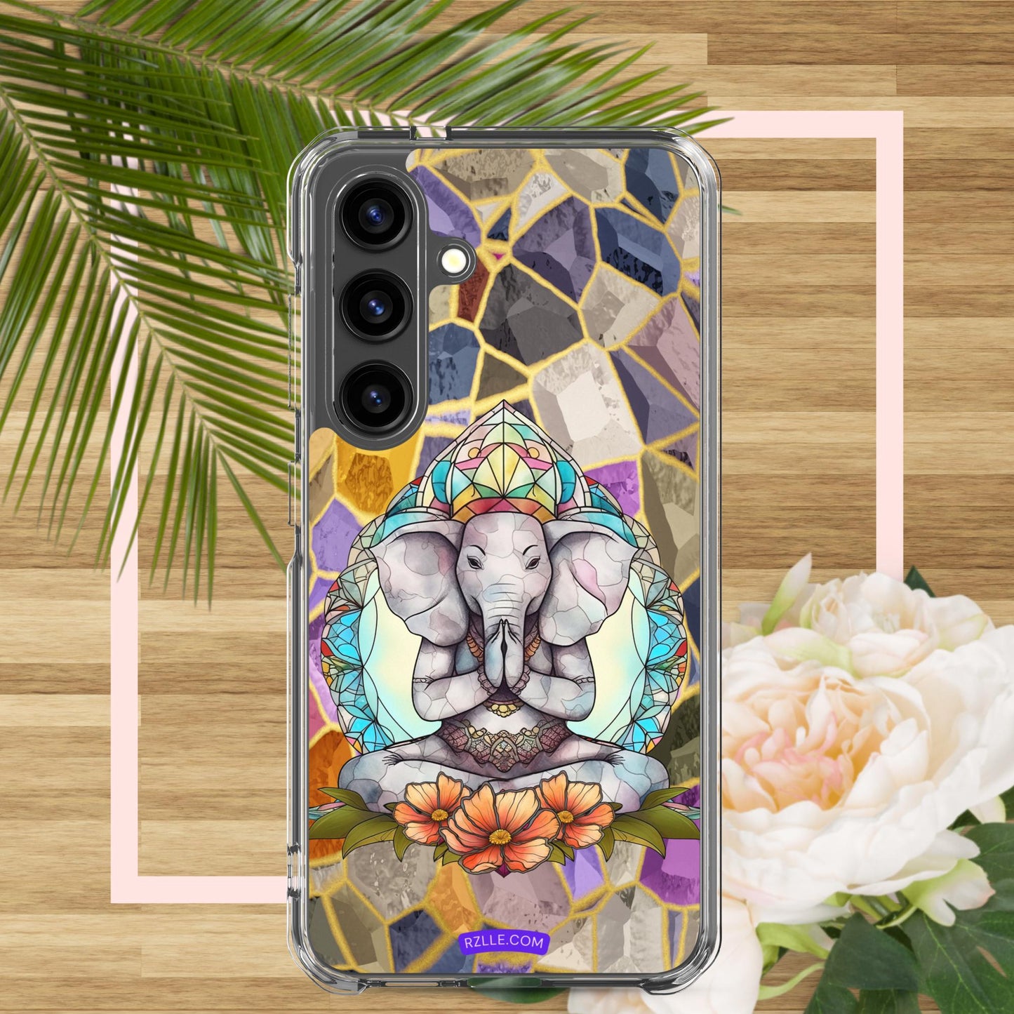 Zen Elephant Stained Glass Samsung® Galaxy Clear Phone Case