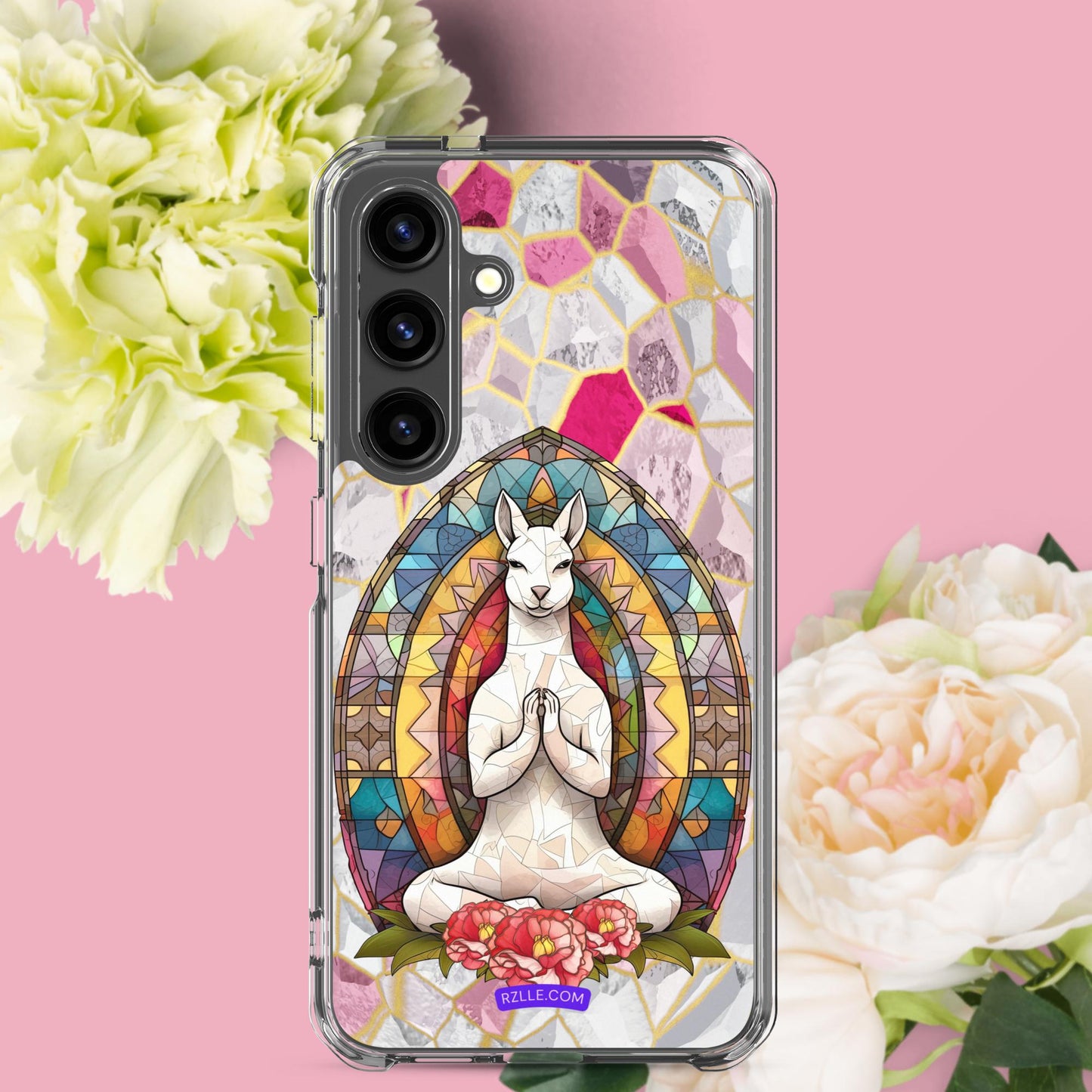 Kangaroo Stained Glass Samsung® Galaxy Clear Phone Case