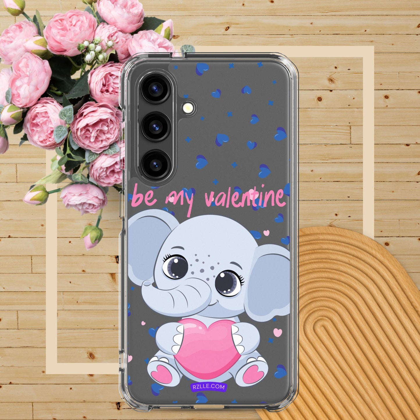 Cute Elephant Be My Valentine Samsung® Galaxy Clear Phone Case