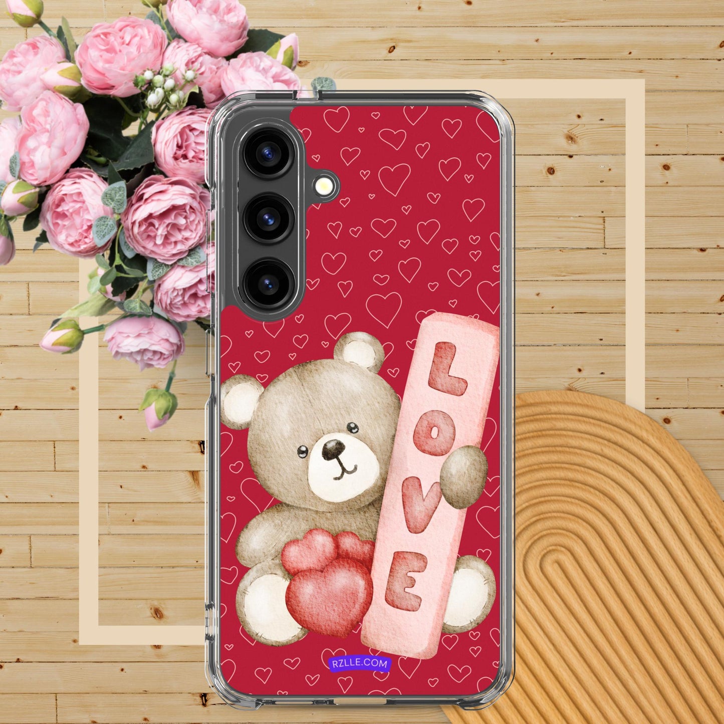 Bear Love & Hearts Samsung® Galaxy Clear Phone Case