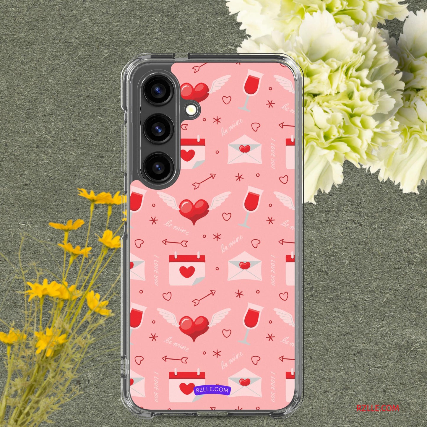 Red Flying Hearts Samsung® Galaxy Clear Phone Case