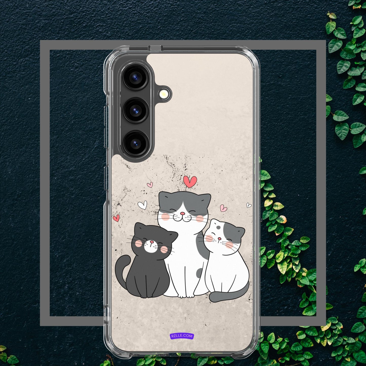 Cute Trio Cats Clear Case for Samsung Galaxy Phones