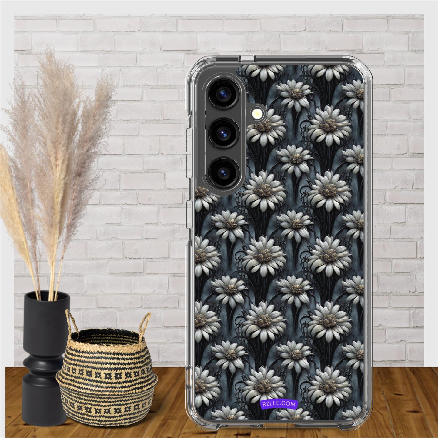 Gothic Flowers Pattern Clear Case for Samsung®