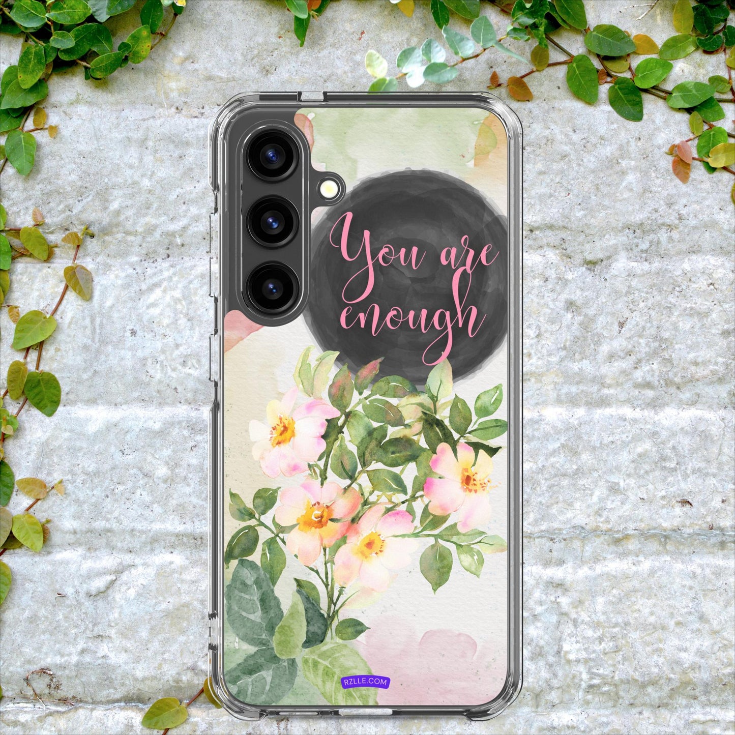 Flowers You Are Enough in Watercolor Clear Case for Samsung®