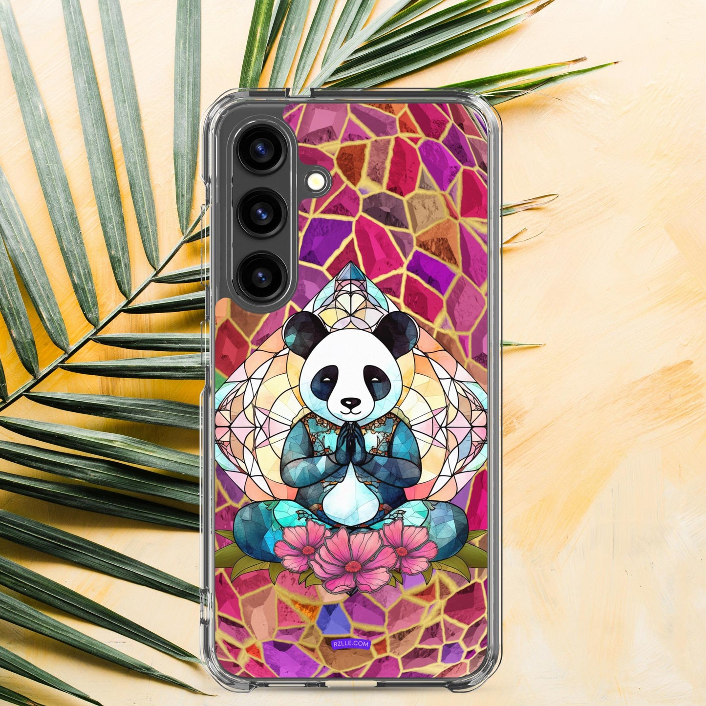 Panda Stained Glass Samsung® Galaxy Clear Phone Case