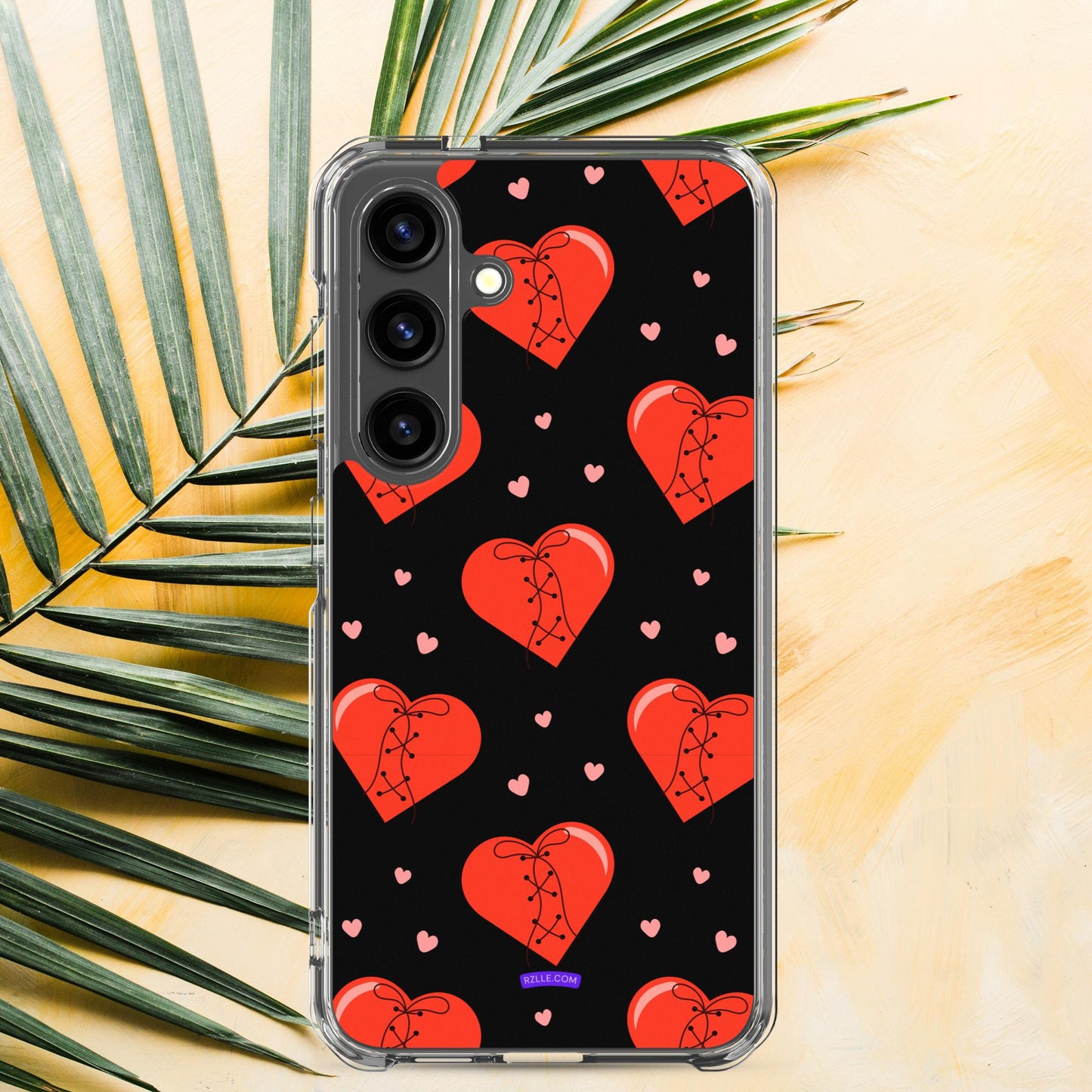 Stitched Hearts Samsung® Galaxy Clear Phone Case