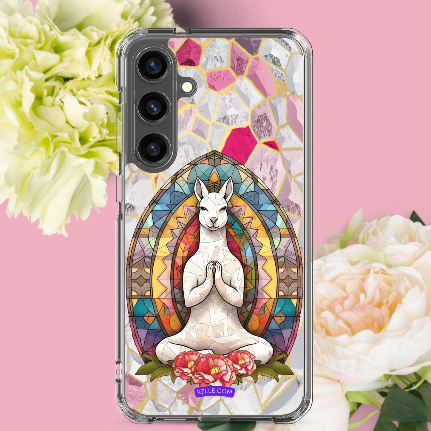 Kangaroo Stained Glass Samsung® Galaxy Clear Phone Case