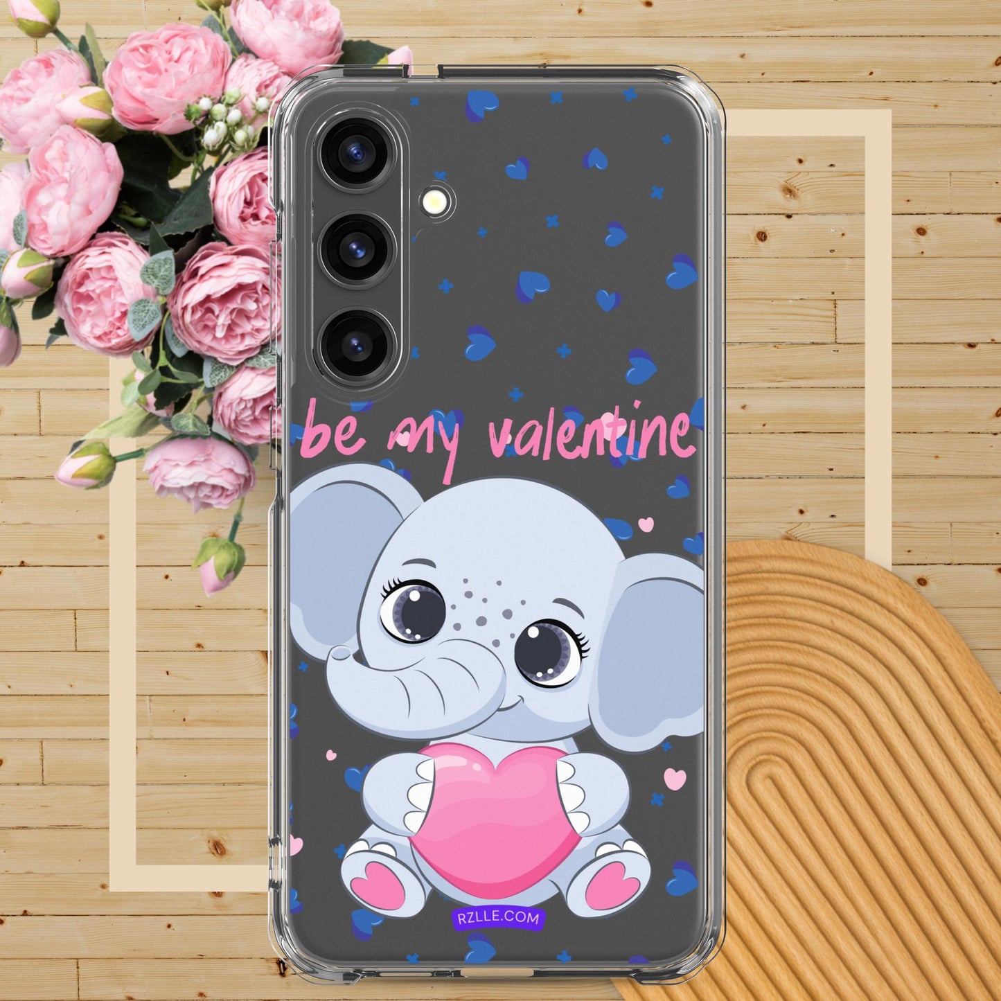 Cute Elephant Be My Valentine Samsung® Galaxy Clear Phone Case