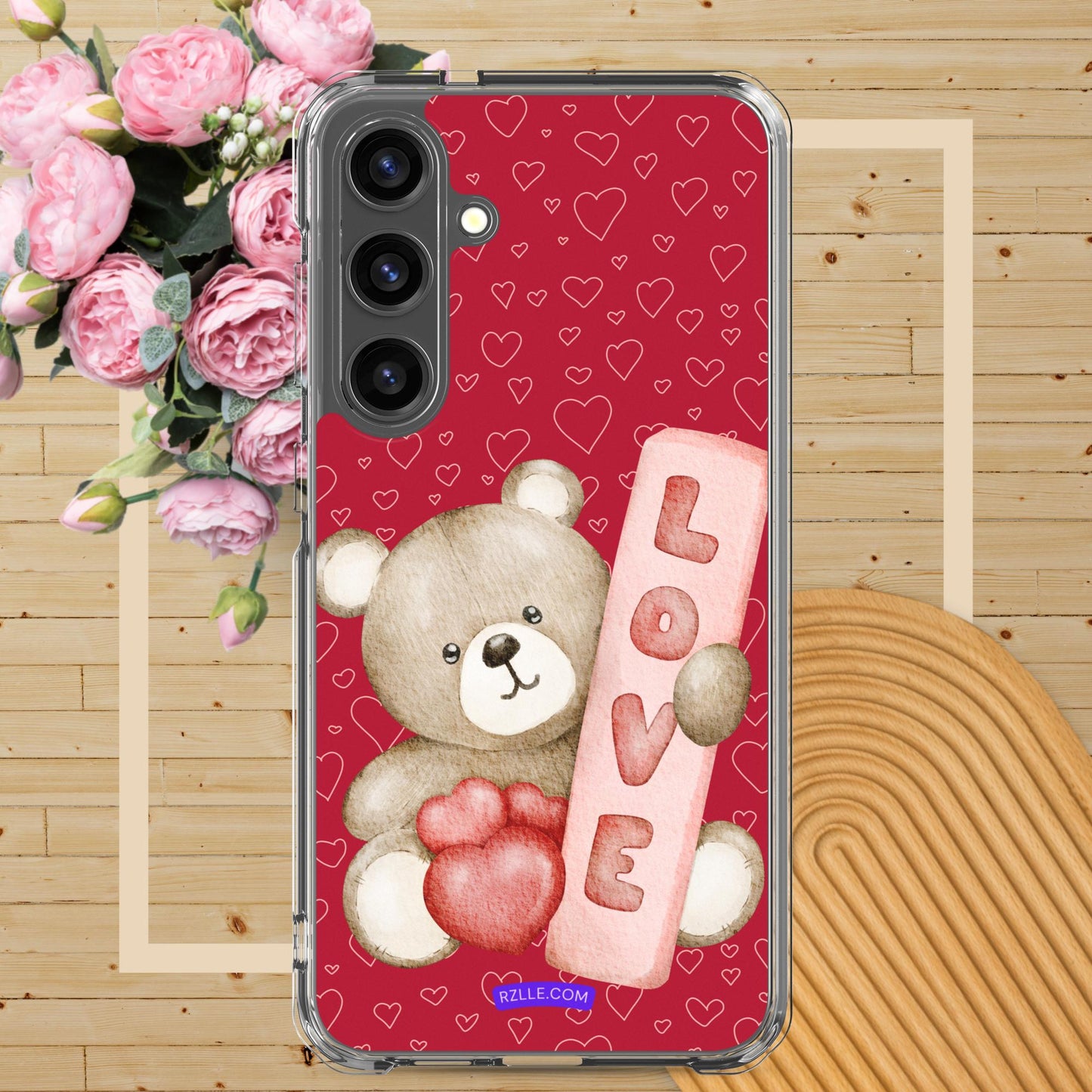 Bear Love & Hearts Samsung® Galaxy Clear Phone Case