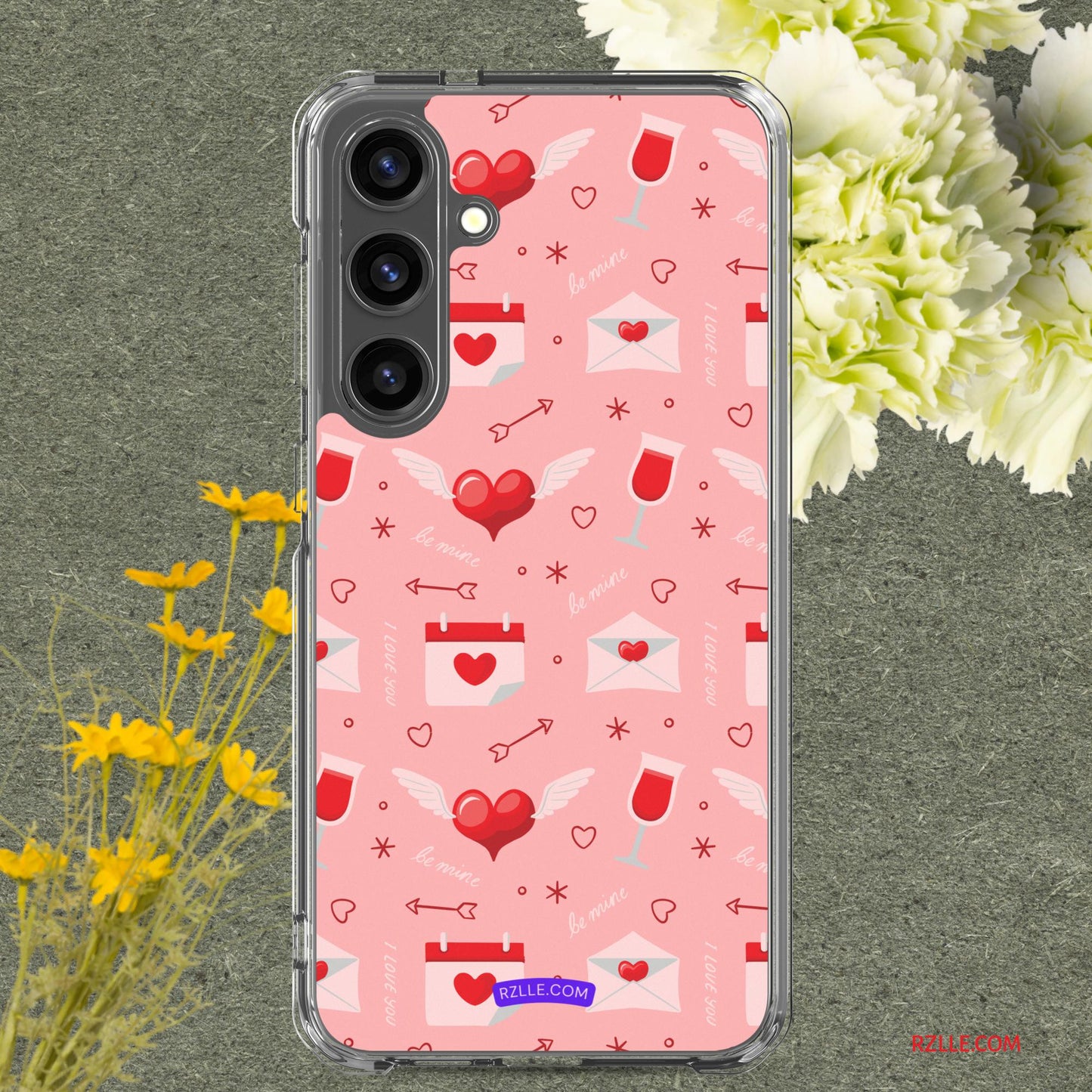 Red Flying Hearts Samsung® Galaxy Clear Phone Case