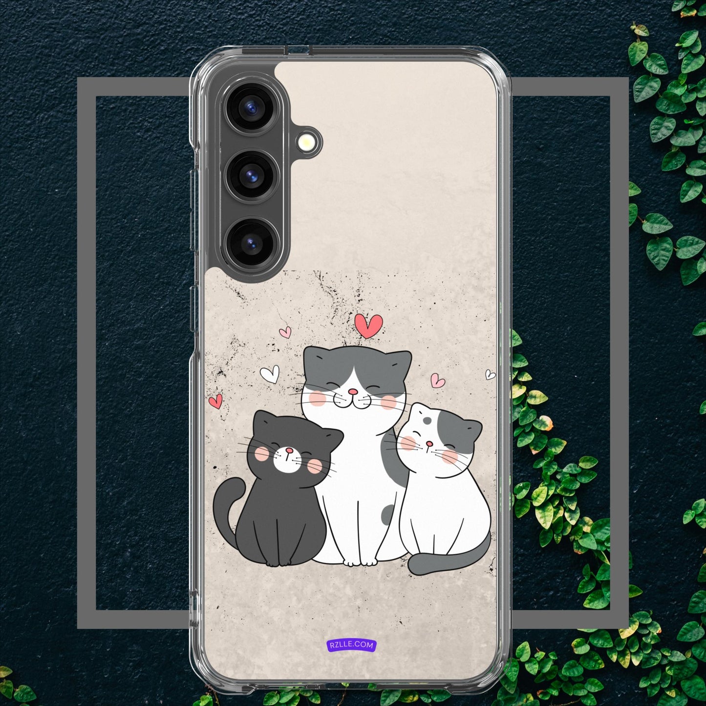 Cute Trio Cats Clear Case for Samsung Galaxy Phones