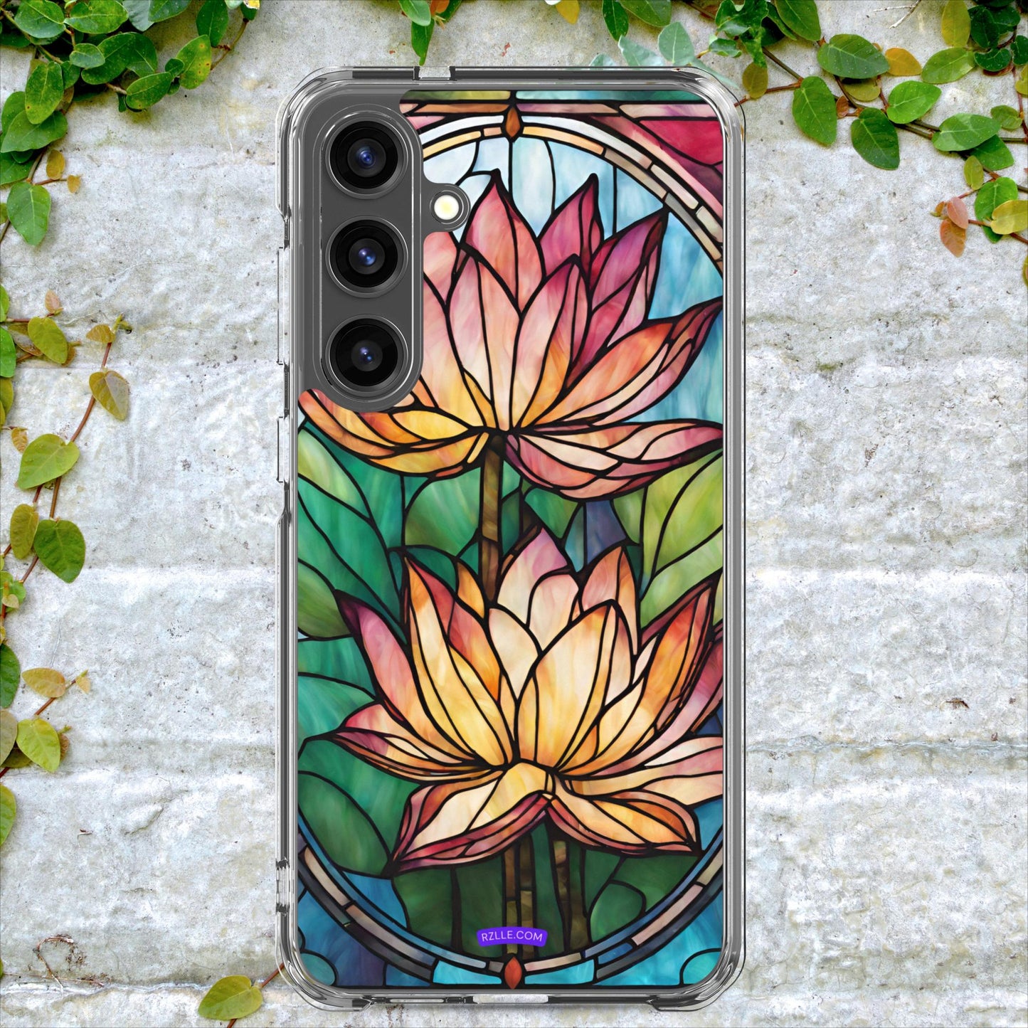 Pink Lotus Stained Glass Clear Case for Samsung®