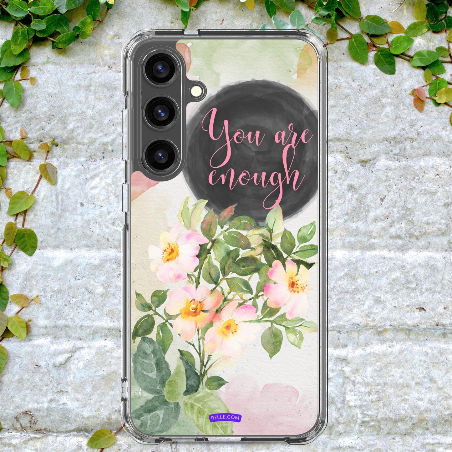 Flowers You Are Enough in Watercolor Clear Case for Samsung®