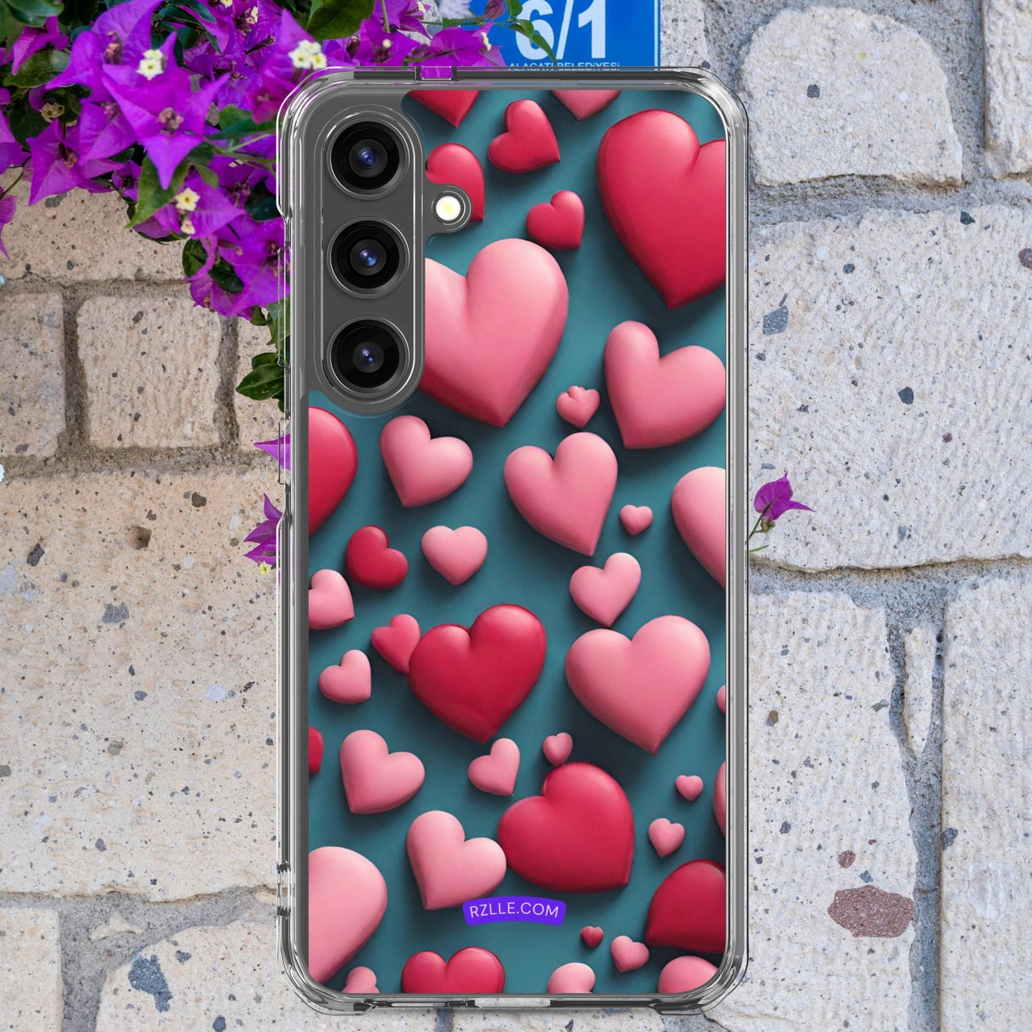 Clay Hearts Samsung® Galaxy Clear Phone Case