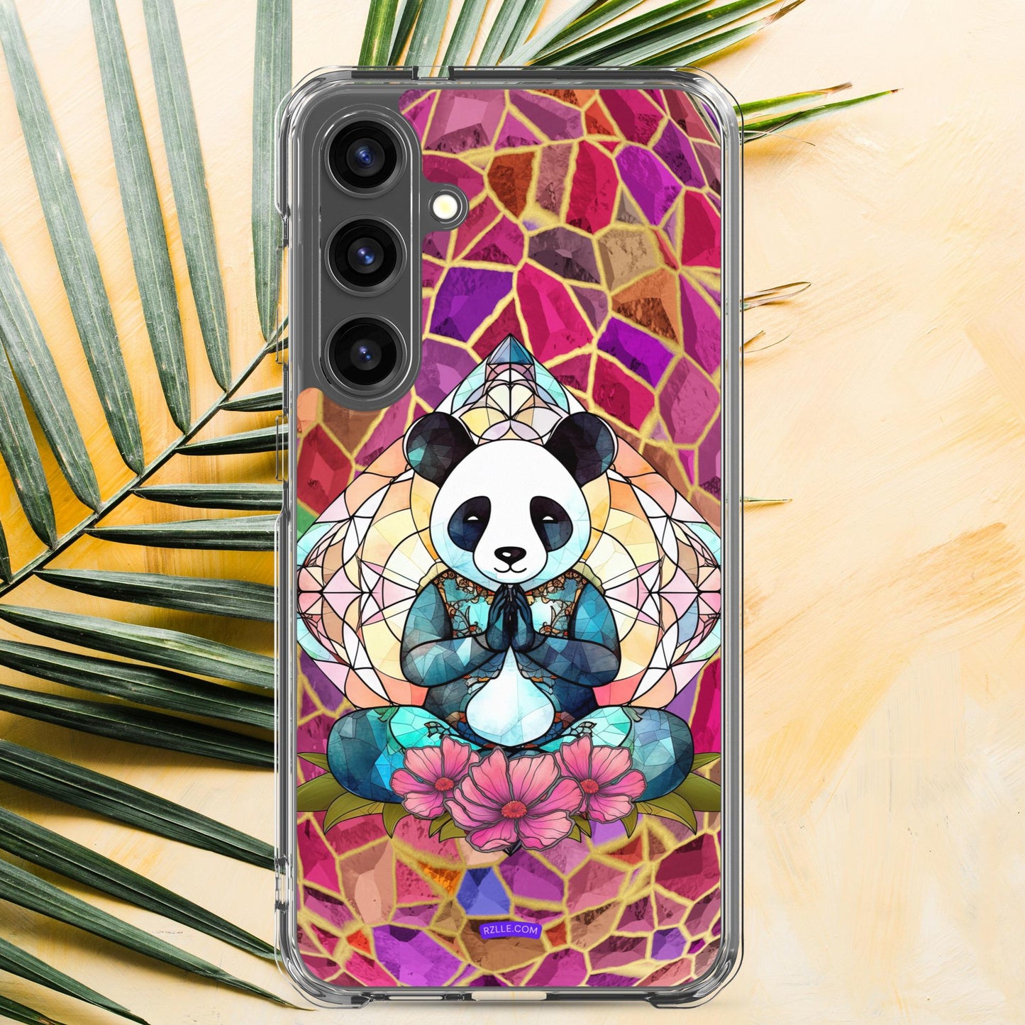 Panda Stained Glass Samsung® Galaxy Clear Phone Case