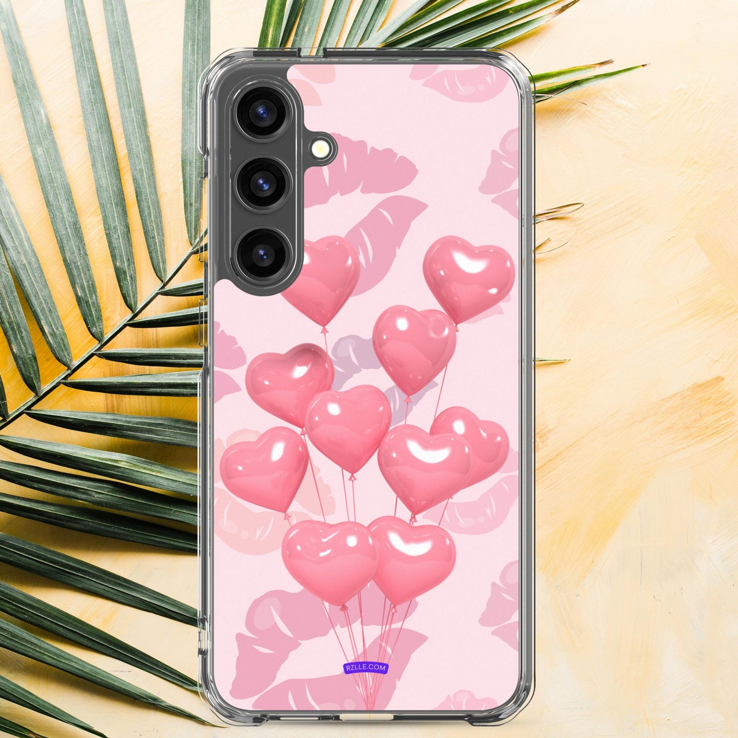 Pink Balloon Hearts Samsung® Galaxy Clear Phone Case